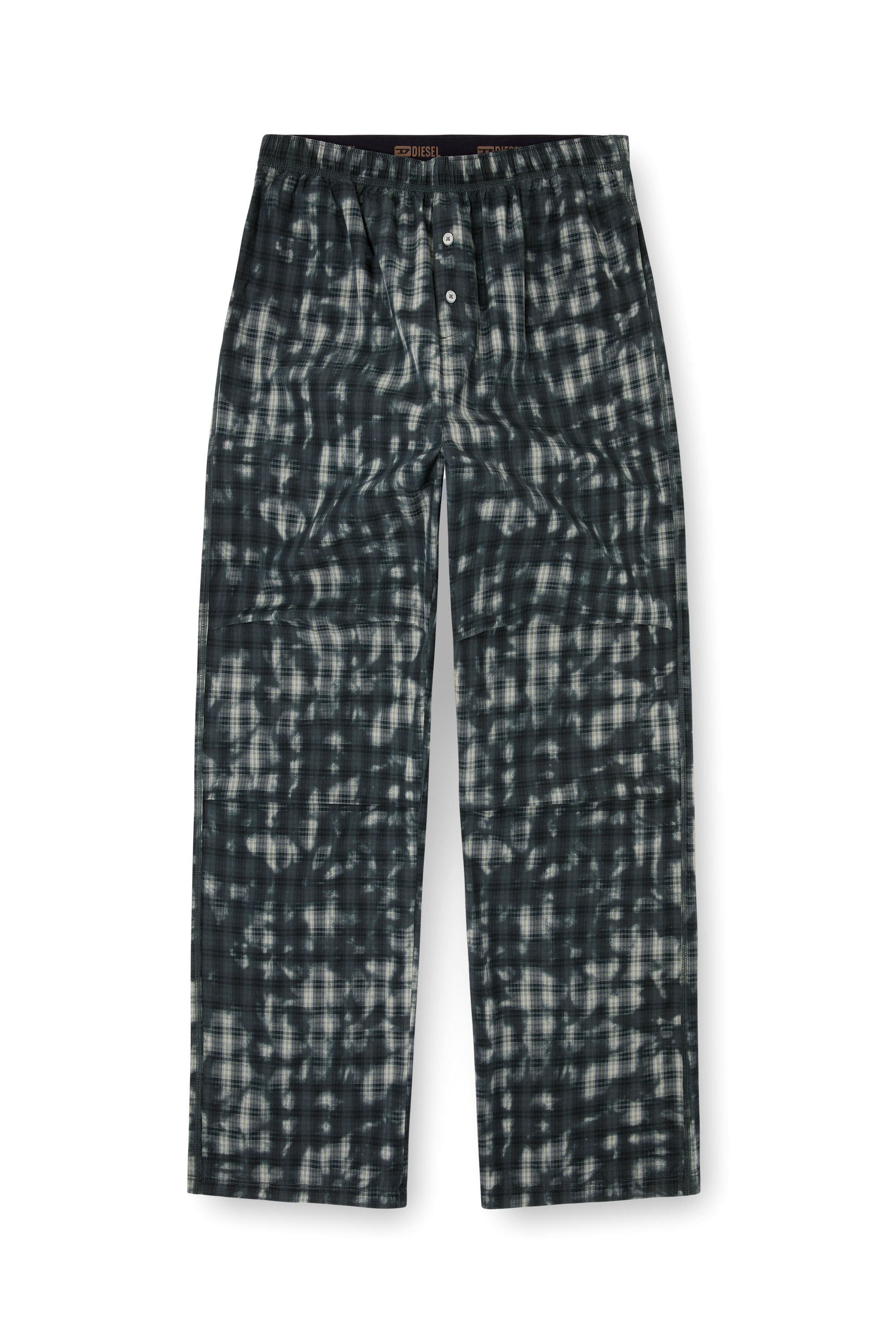 Diesel - VINCE-UTLT, Unisex Pyjamahose mit Karo-Print in Dunkelgrün - 6