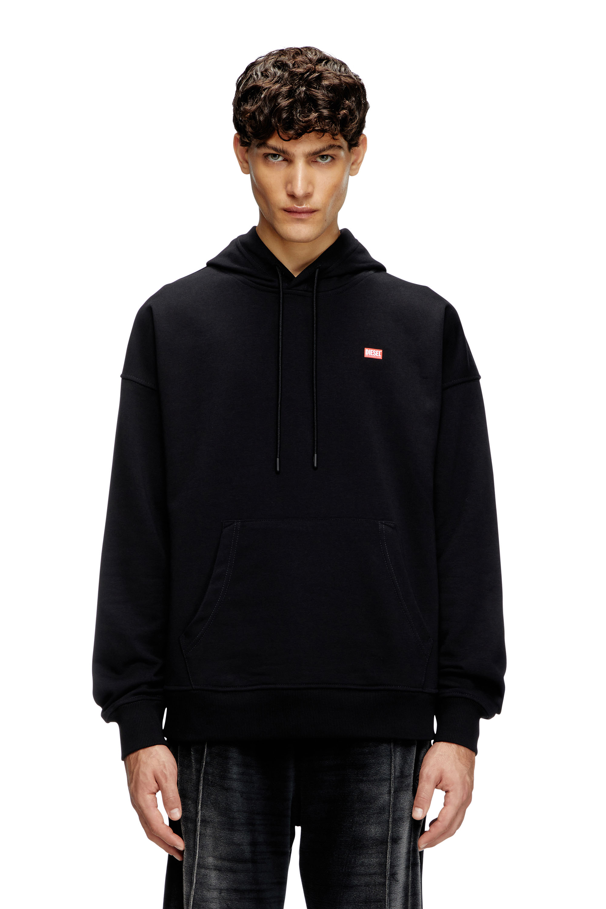 Diesel - S-ROB-HOOD-R1, Herren Hoodie mit kleinem Logo in Schwarz - 1