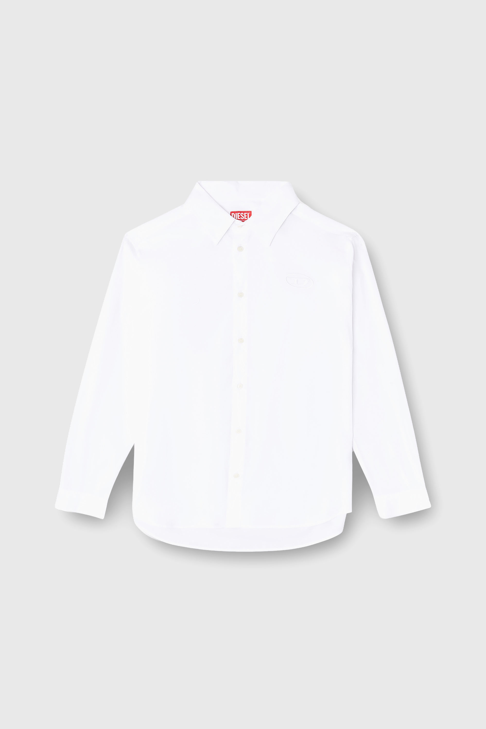 Diesel - S-SIMPLY-GSBH, Herren Stretch-Popeline-Hemd mit Stickerei in Wei&szlig; - 2
