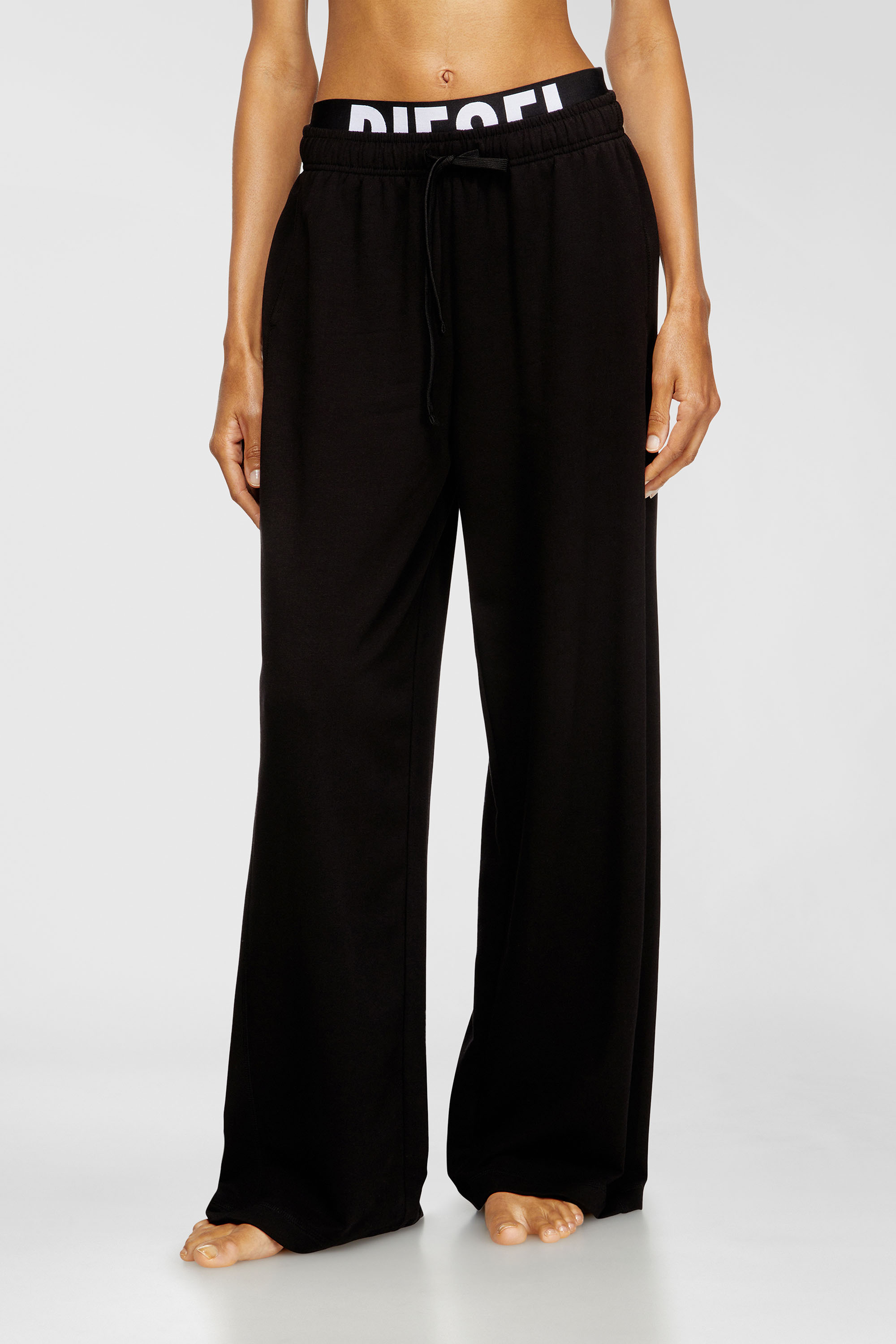 Diesel - LESLIE-D-POP, Damen Jogginghose aus Baumwollfrottee mit Logo-Bund in Schwarz - 3