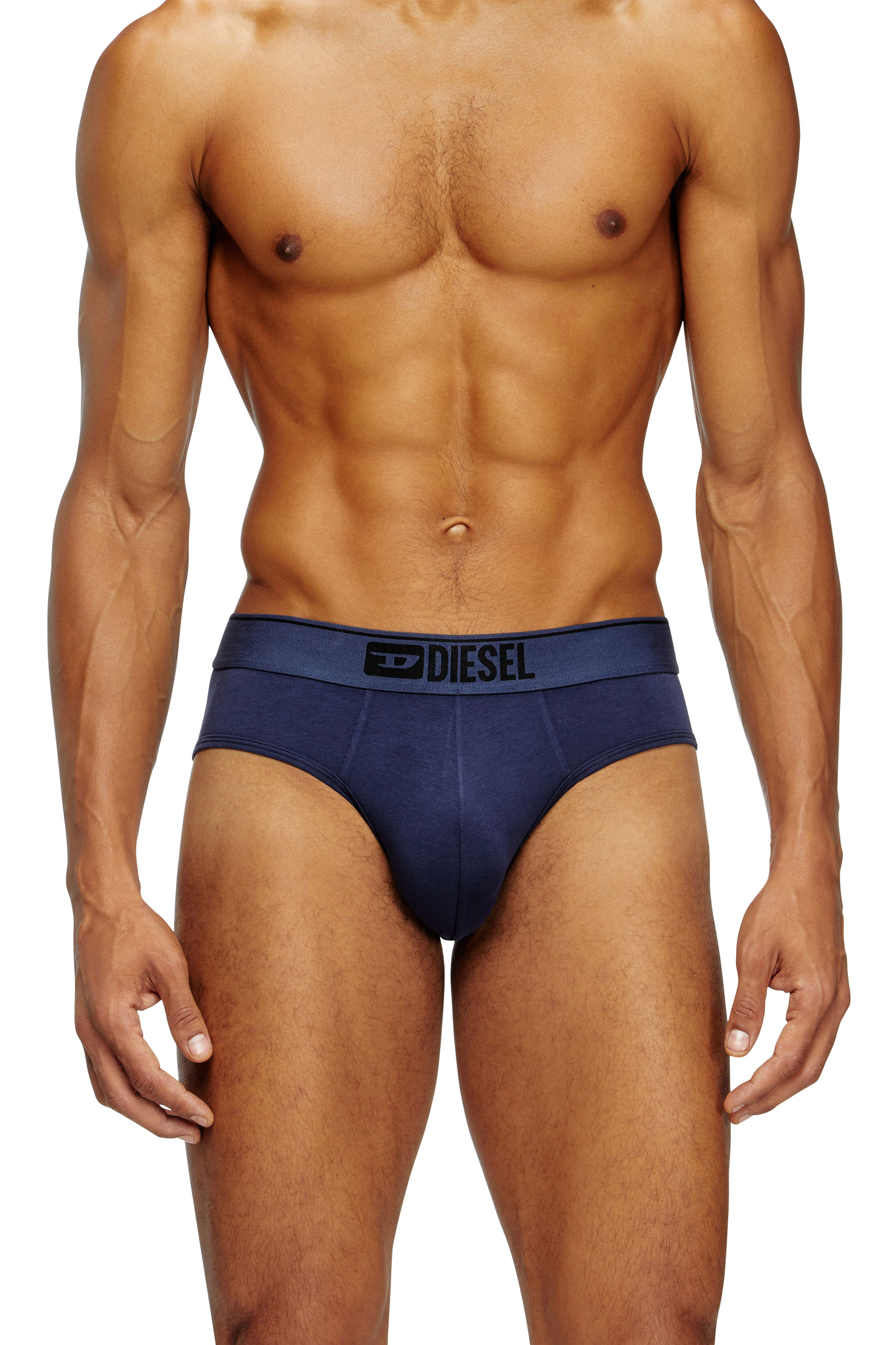Diesel - UMBR-ANDRETHREEPACK, Man's Three-pack of plain logo briefs in Blue/Black - 2