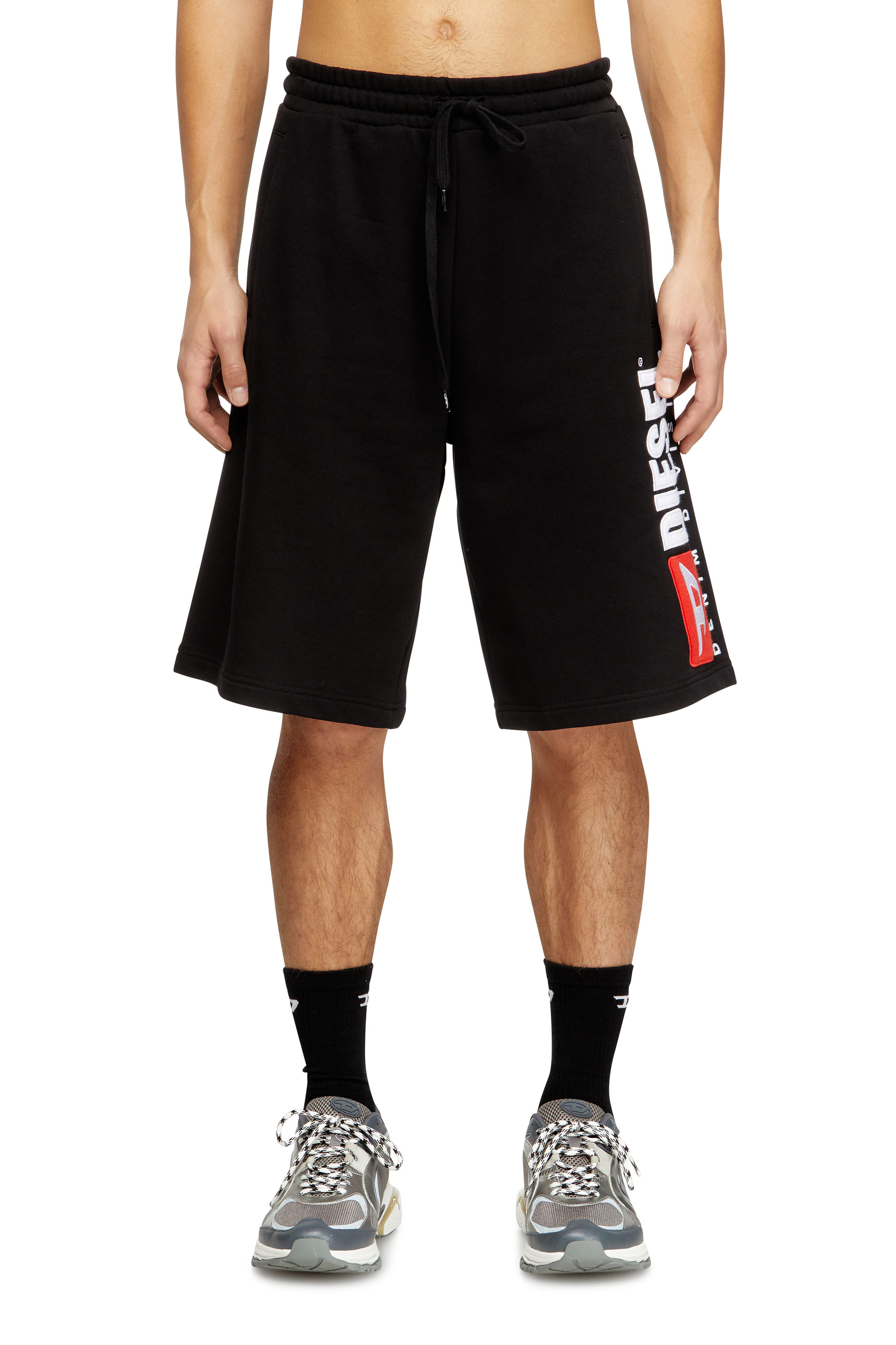 Diesel - P-CROW-DIV, Herren Fleece-Shorts mit Maxi-Logopatch in null - 1