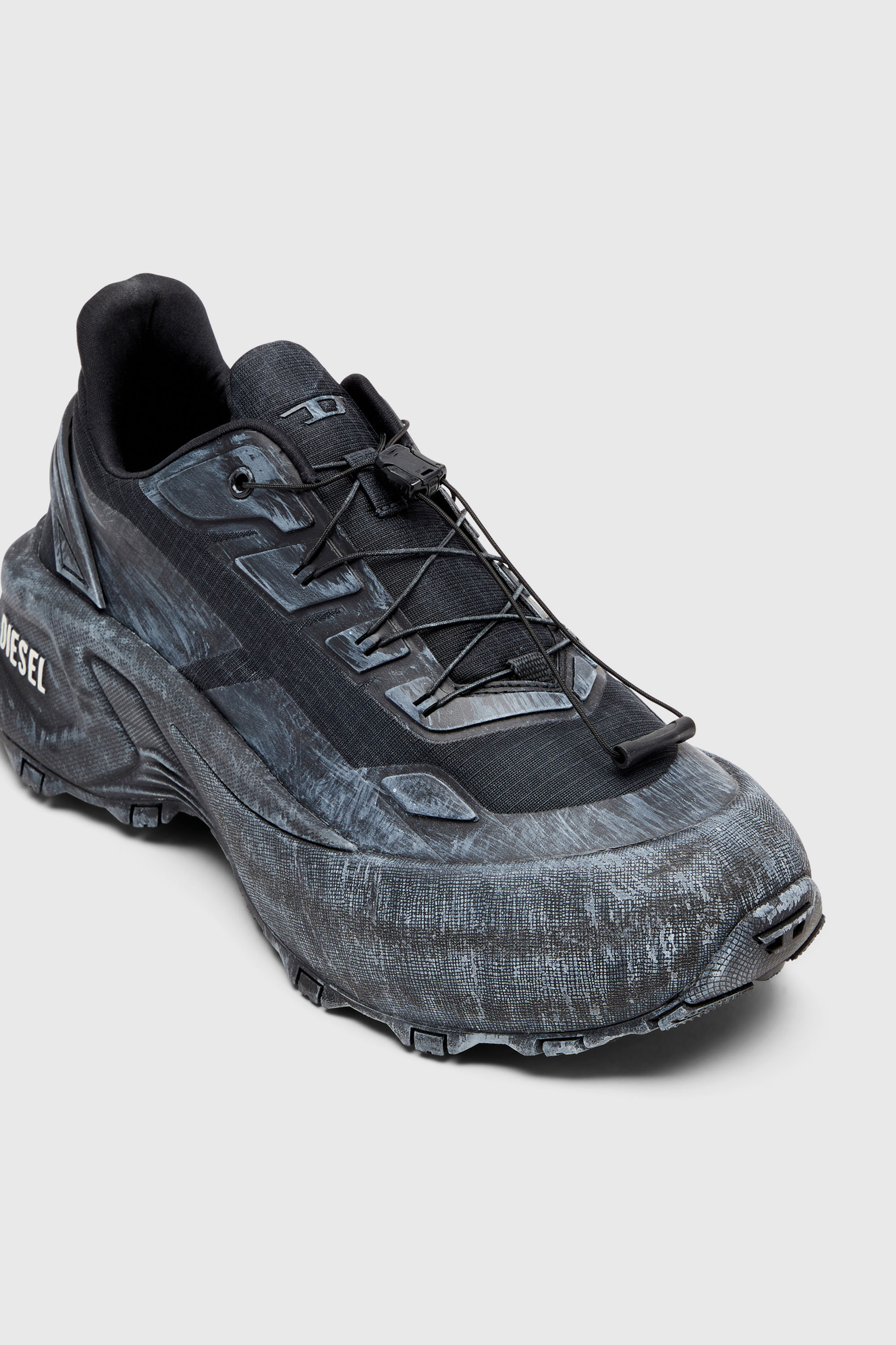 Diesel - D-CAGE RUNNER, Herren D-Cage-Distressed Chunky-Sneaker aus Ripstop in Schwarz - 6