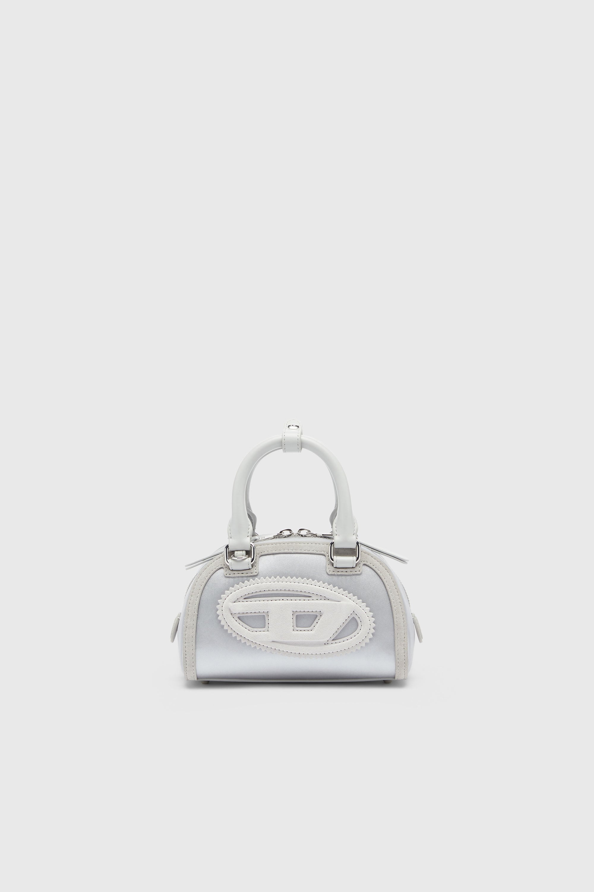 Diesel - 1DR DOME CROSSBODY, Damen 1DR Dome - Kleine-Umh&auml;ngetasche aus Satin und Velours in Silber - 1