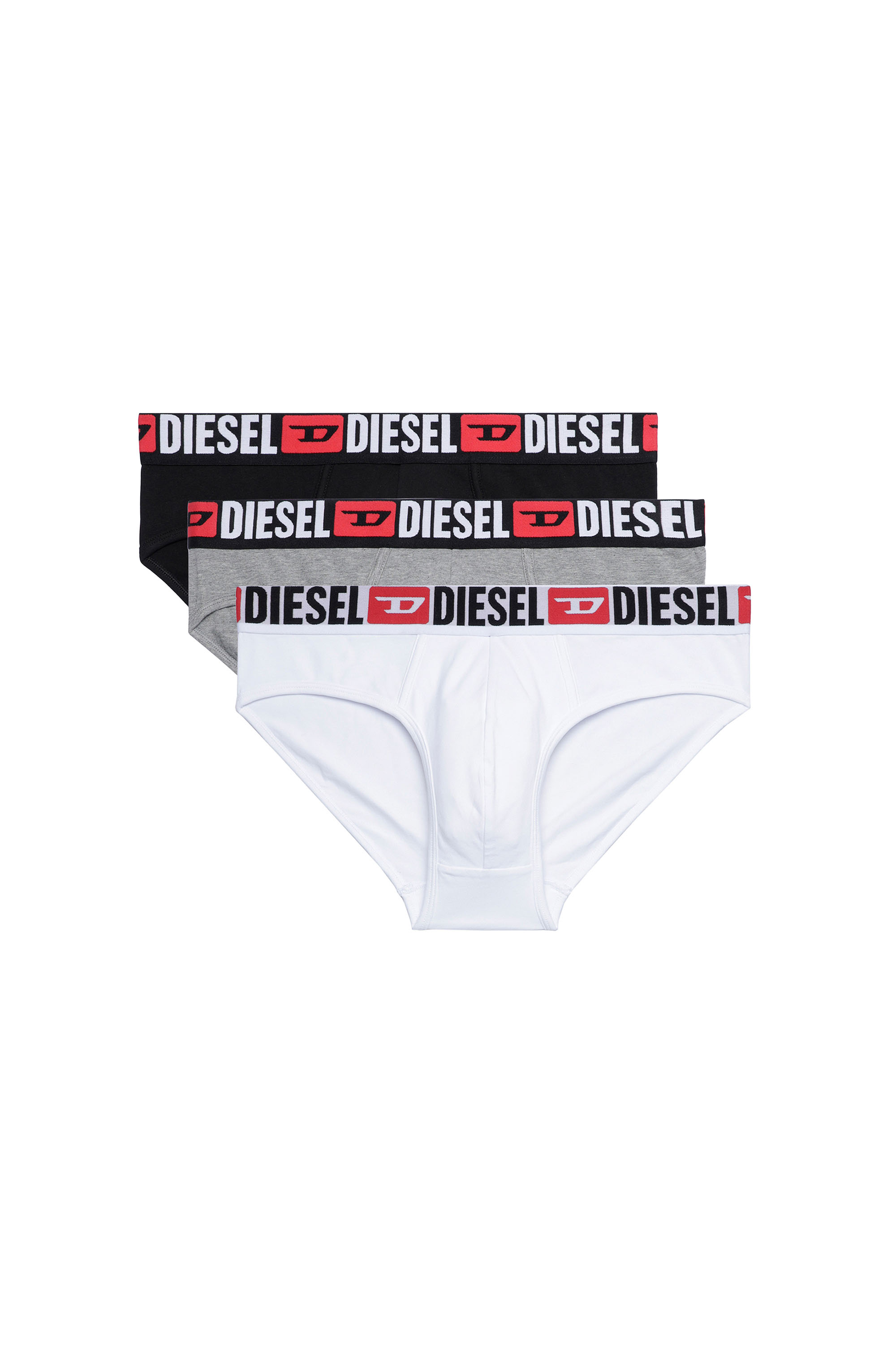 Diesel - UMBR-ANDRETHREEPACK, Herren Einfarbige Briefs im Dreierpack in Weiss/Schwarz - 2
