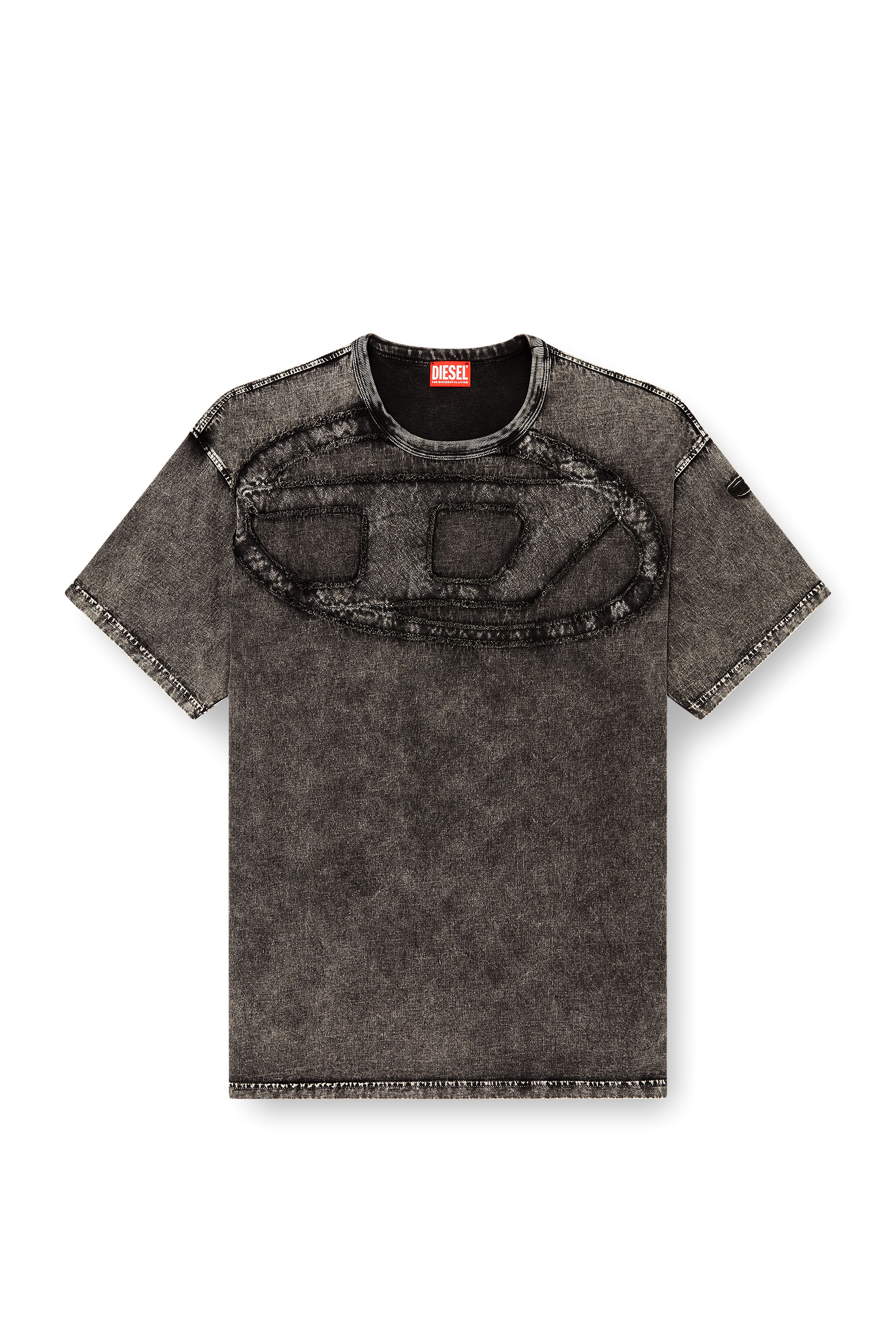 Diesel - T-BOXT-DEN, Herren Lockeres Baumwoll-T-Shirt mit Oval-D-Applikation in Schwarz - 2