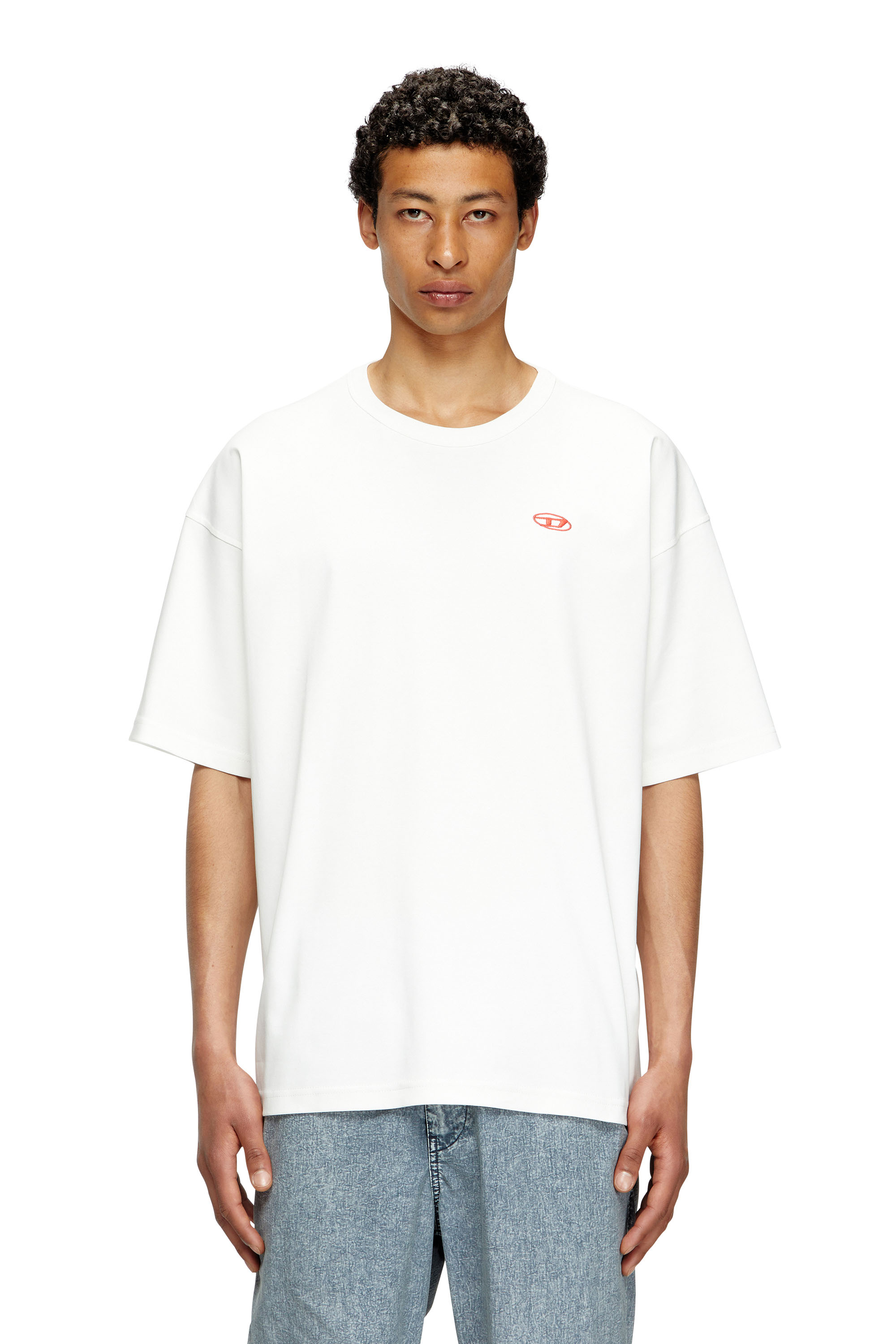 Diesel - T-BOXT-T6, Herren T-Shirt mit rotem Oval D in Weiß - 1