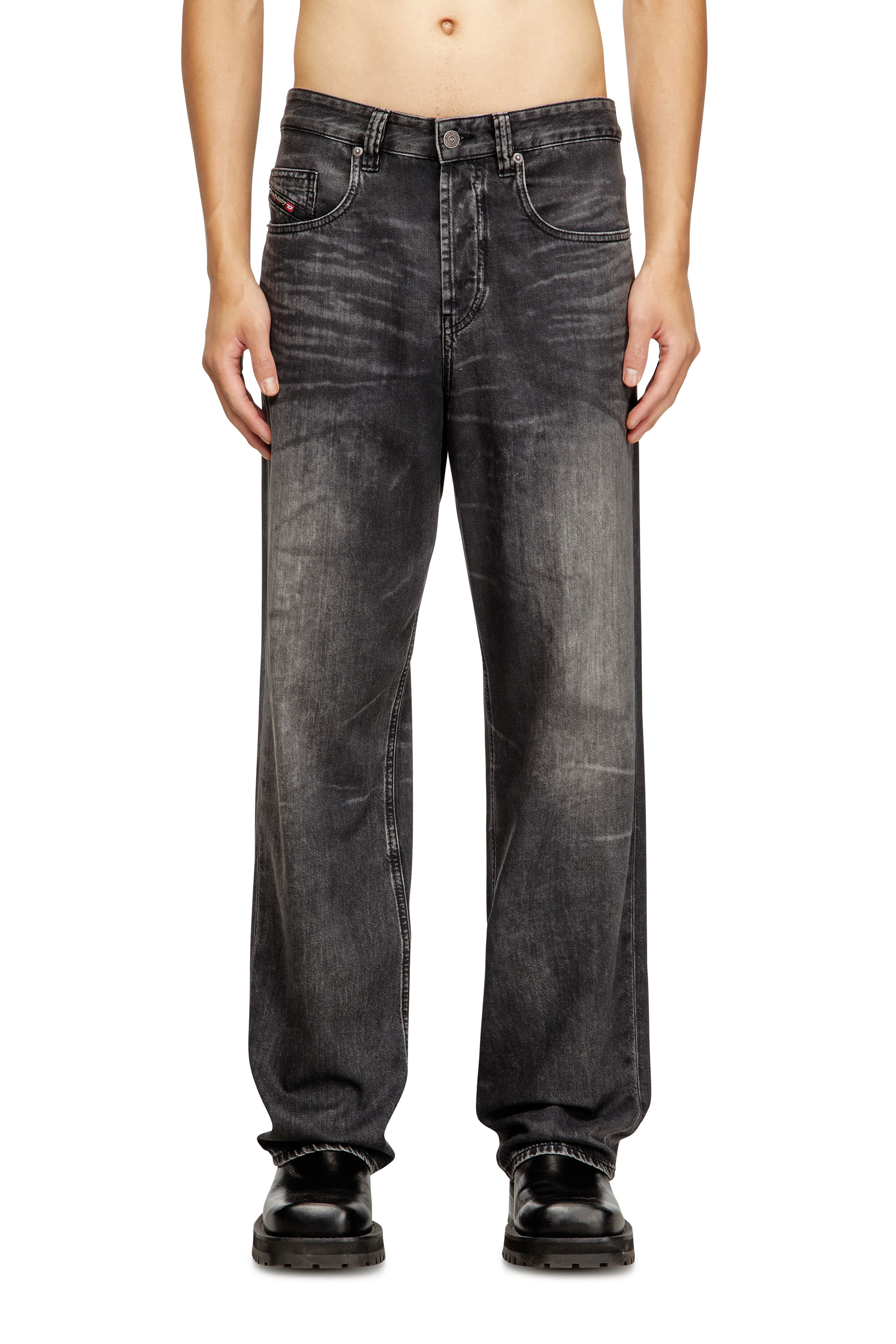 Diesel - Herren Relaxed Jeans 2001 D-Macro 0CEBC, Schwarz/Dunkelgrau - 1