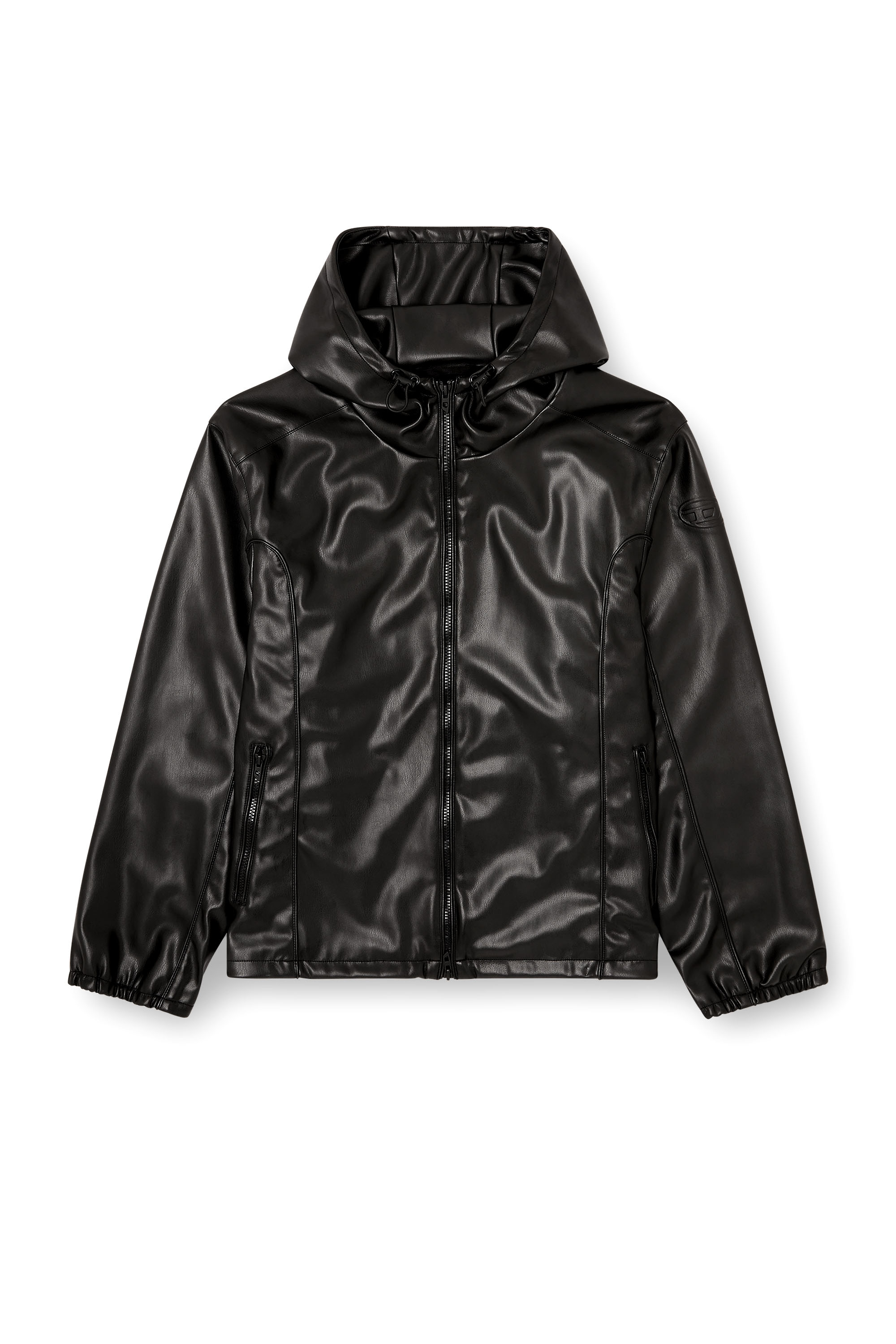 Diesel - J-HIVES-PGBX, Herren Windjacke mit Kapuze aus beschichtetem Stoff in Schwarz - 3