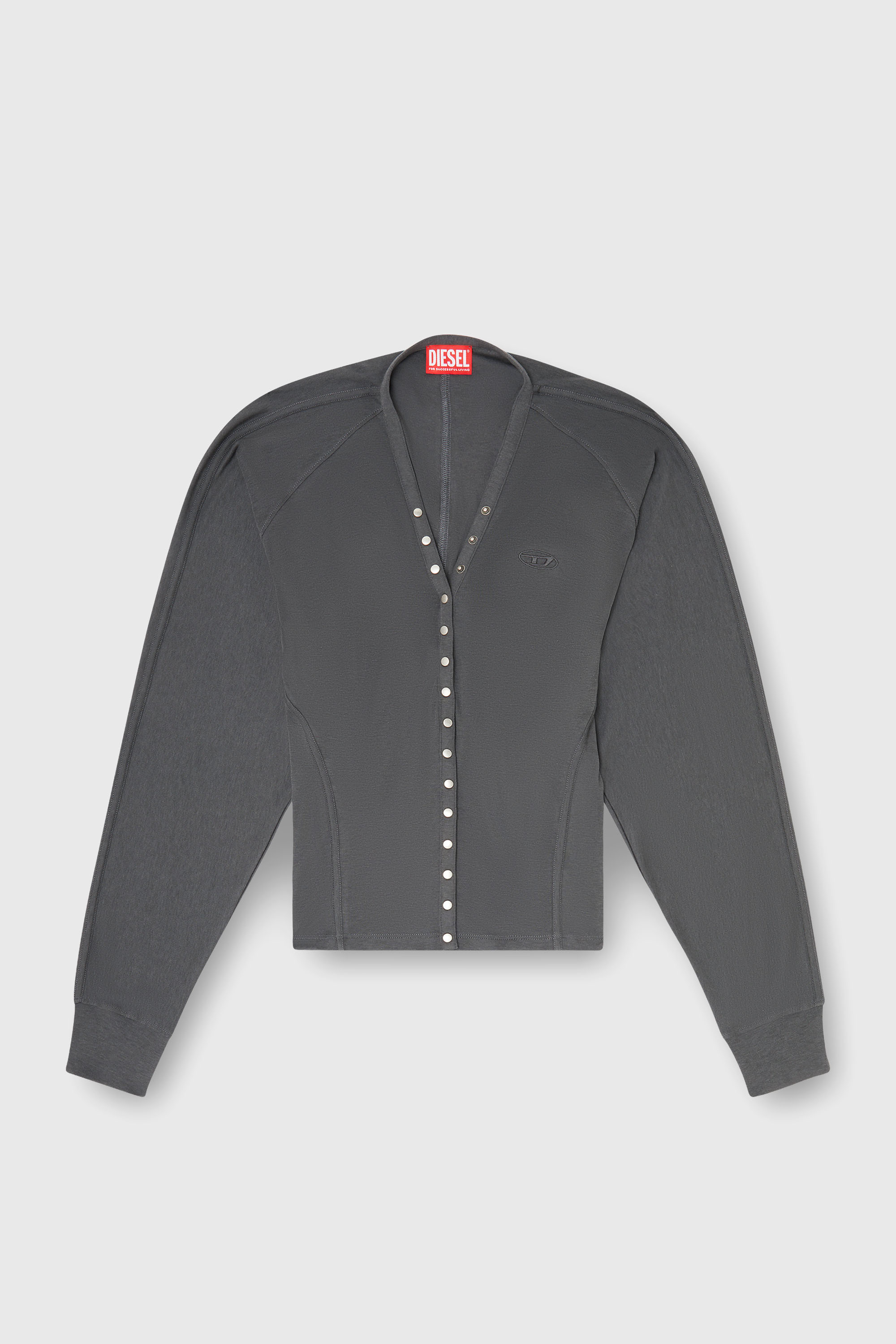 Diesel - T-ISERINA, Damen Cardigan-Top aus Tencel-Mix mit Fledermaus&auml;rmeln in Grau - 2