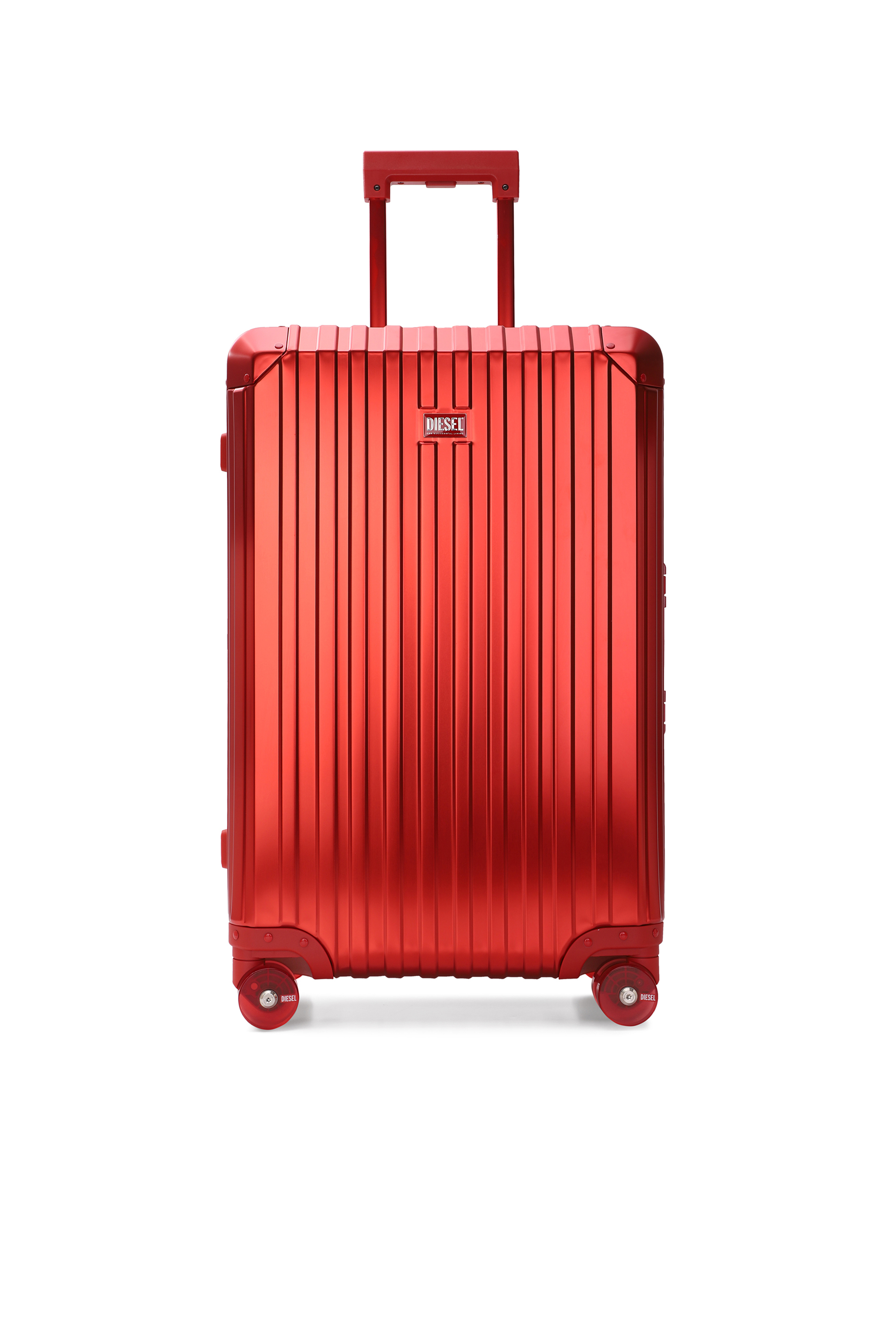 Diesel - DIESEL ALUMINUM TROLLEY- DSL002, Unisex Koffer aus Aluminium Gr&ouml;&szlig;e M in Rot - 1