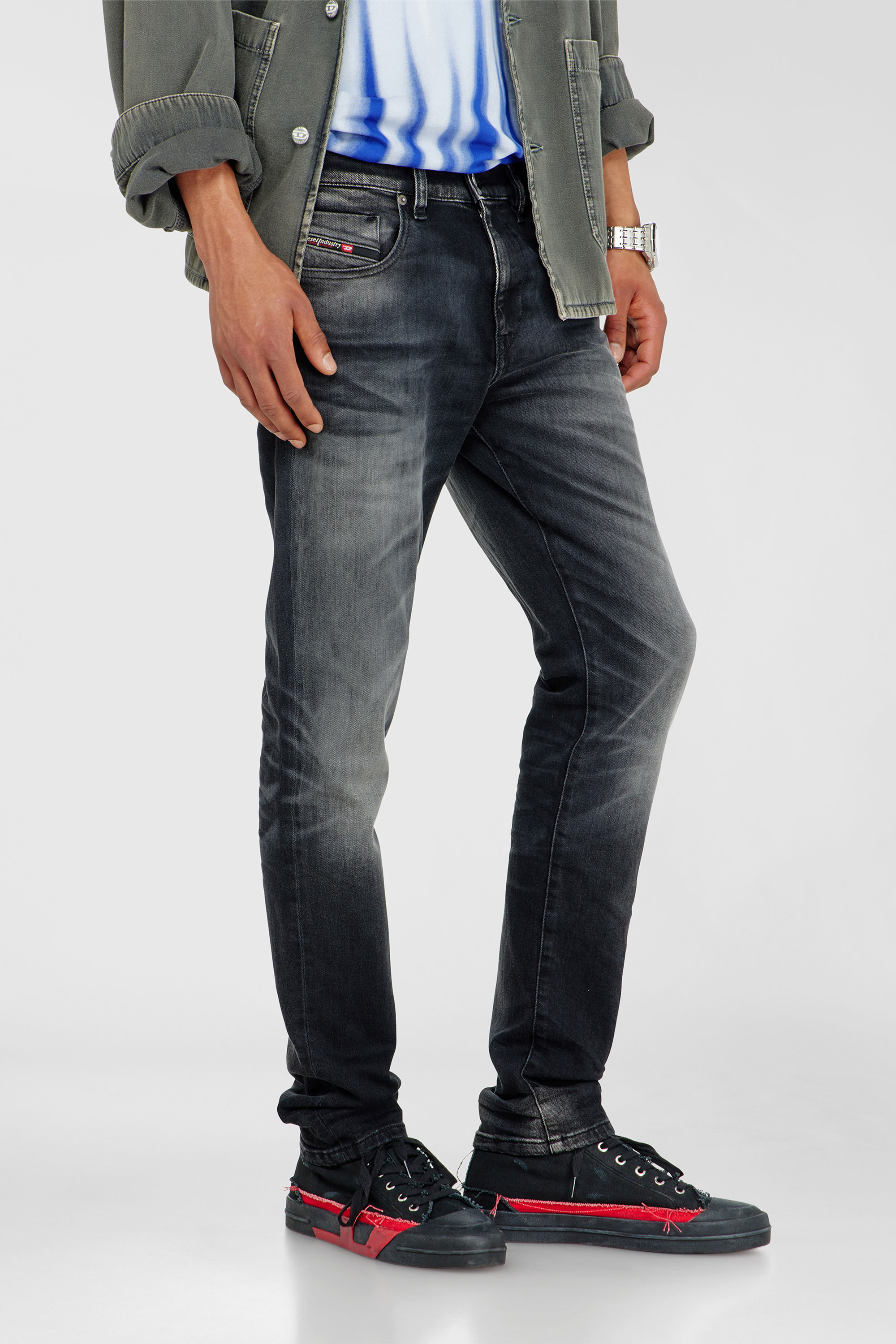 Diesel - Herren Slim Jeans 2019 D-Strukt 09P38, Schwarz/Dunkelgrau - 7