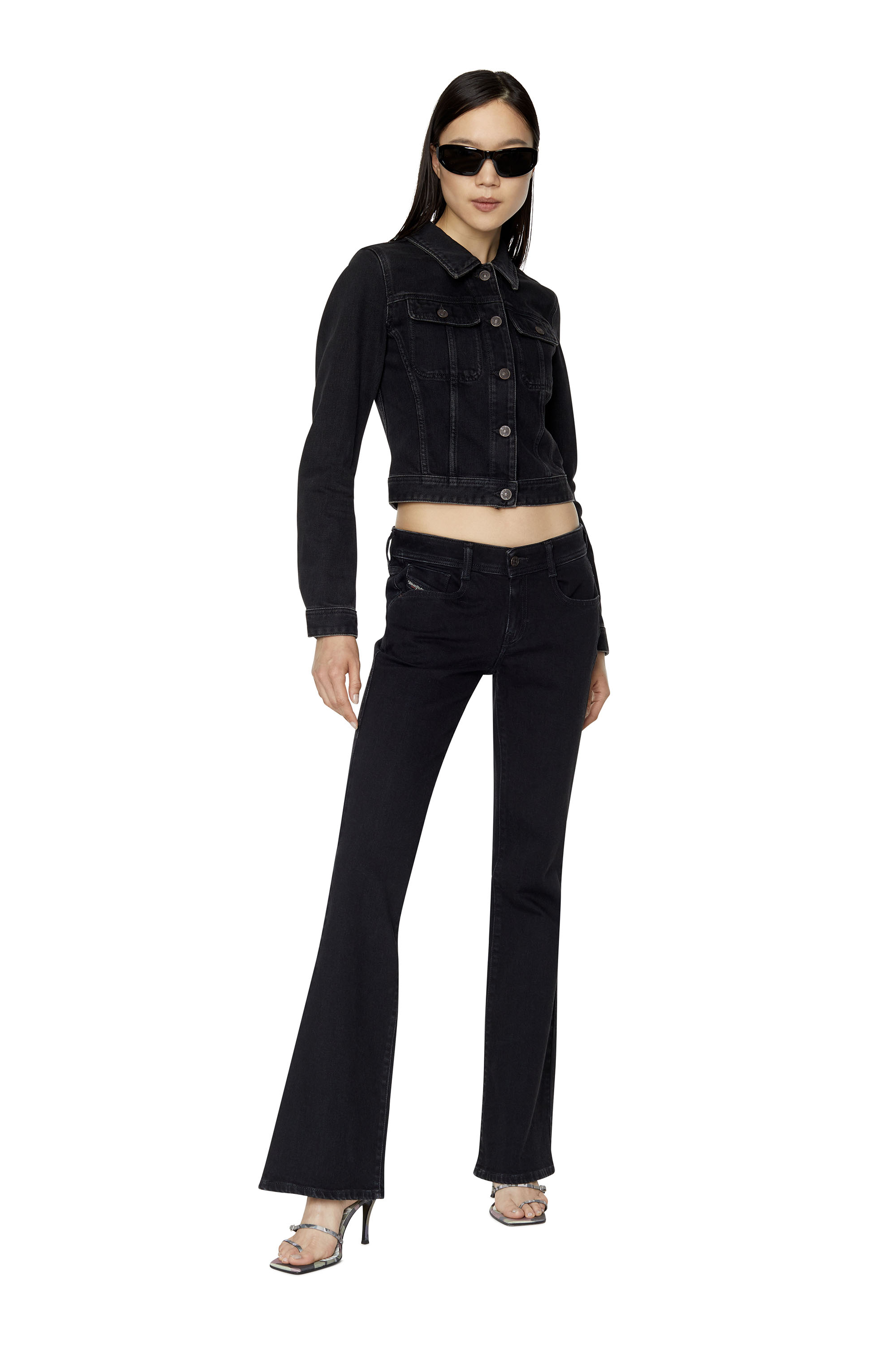 Diesel - DE-SLIMMY TRUCKER JACKET, Schwarz/Dunkelgrau - Image 2