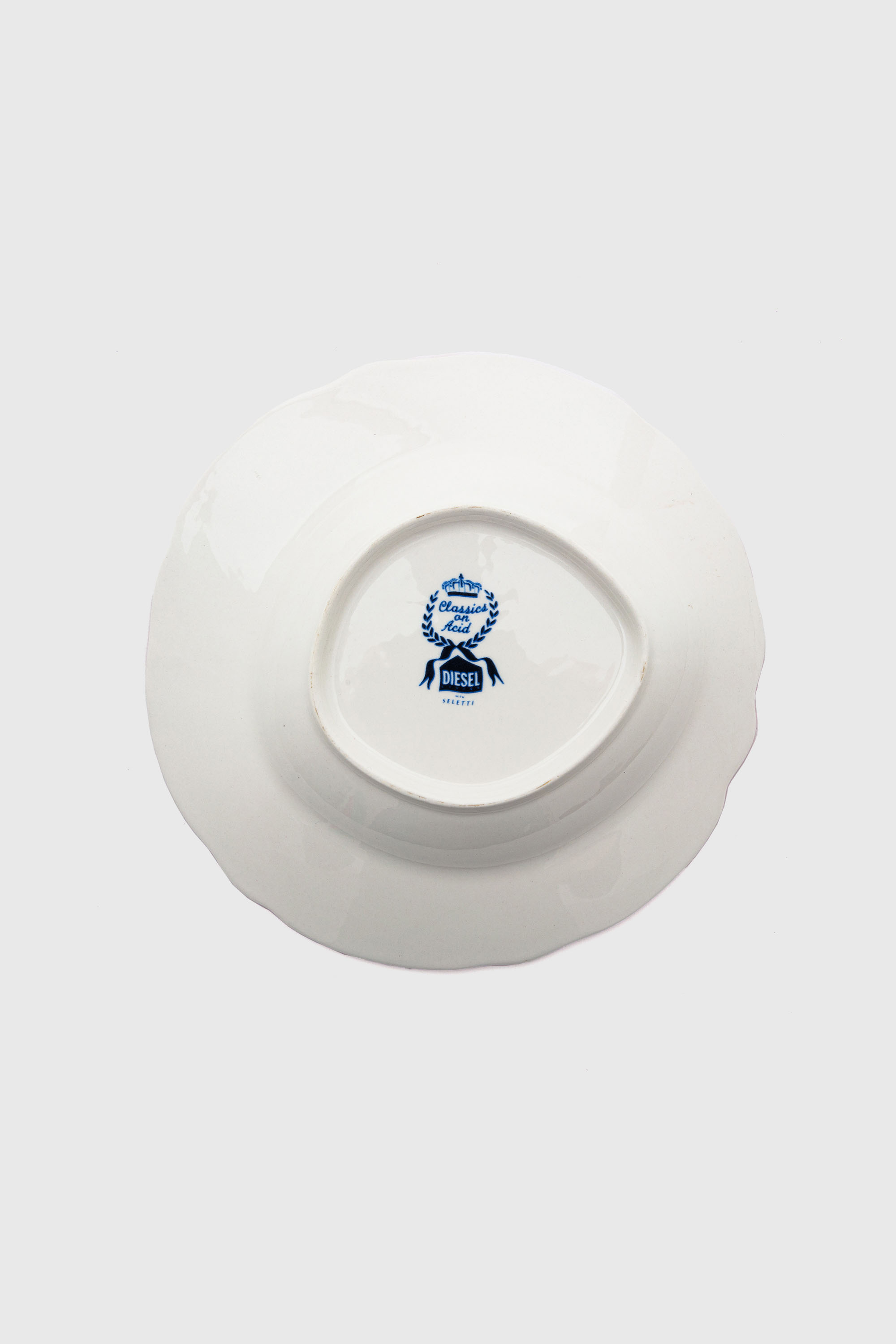 Diesel - 11220 SOUP PLATE IN PORCELAIN "CLASSIC O, Unisex's Pocelain soupe plate in White/Blue - 2