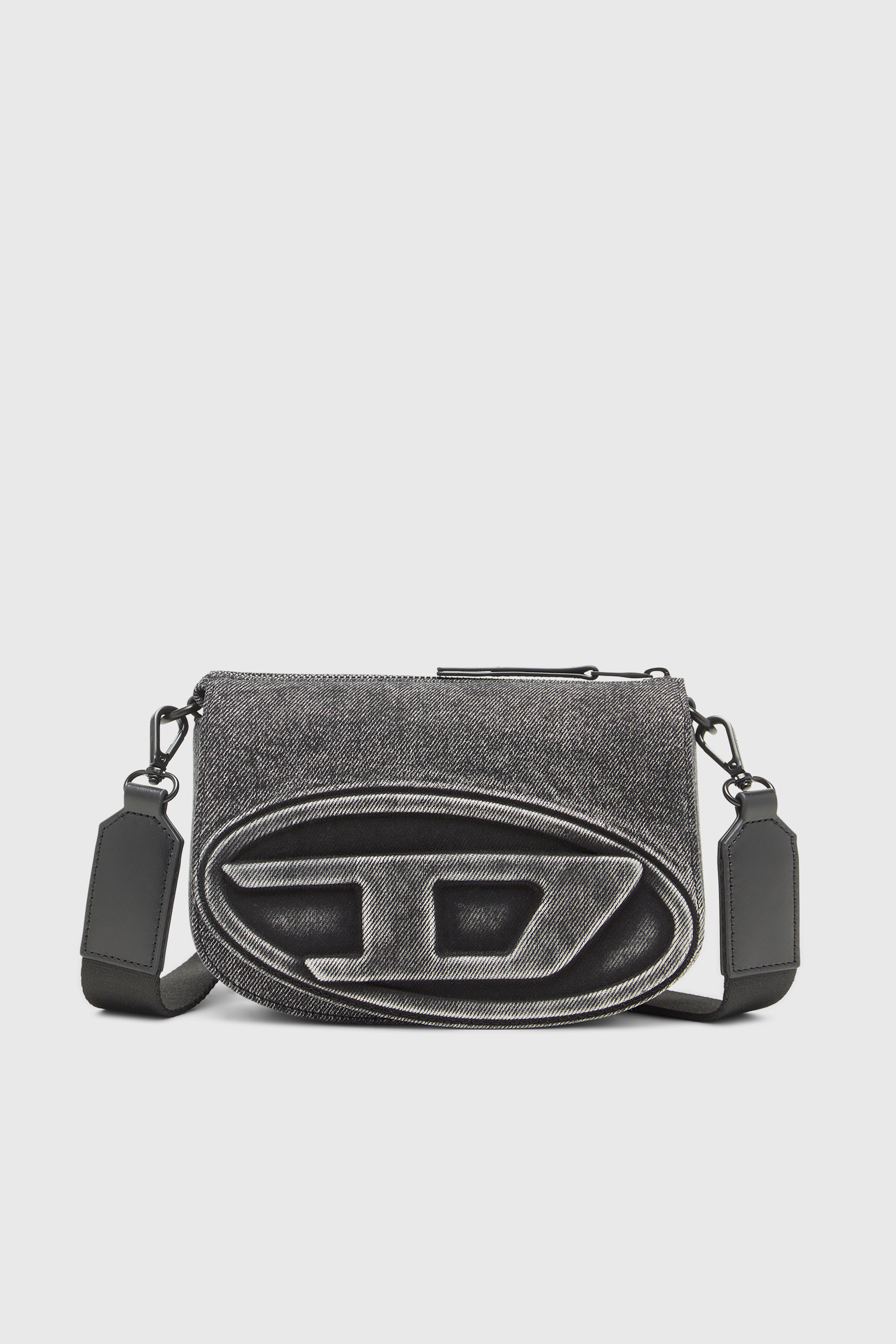 Diesel - 1DR CAMERA BAG, Unisex 1DR-Kameratasche aus gewaschenem Denim in Jeansgrau - 1