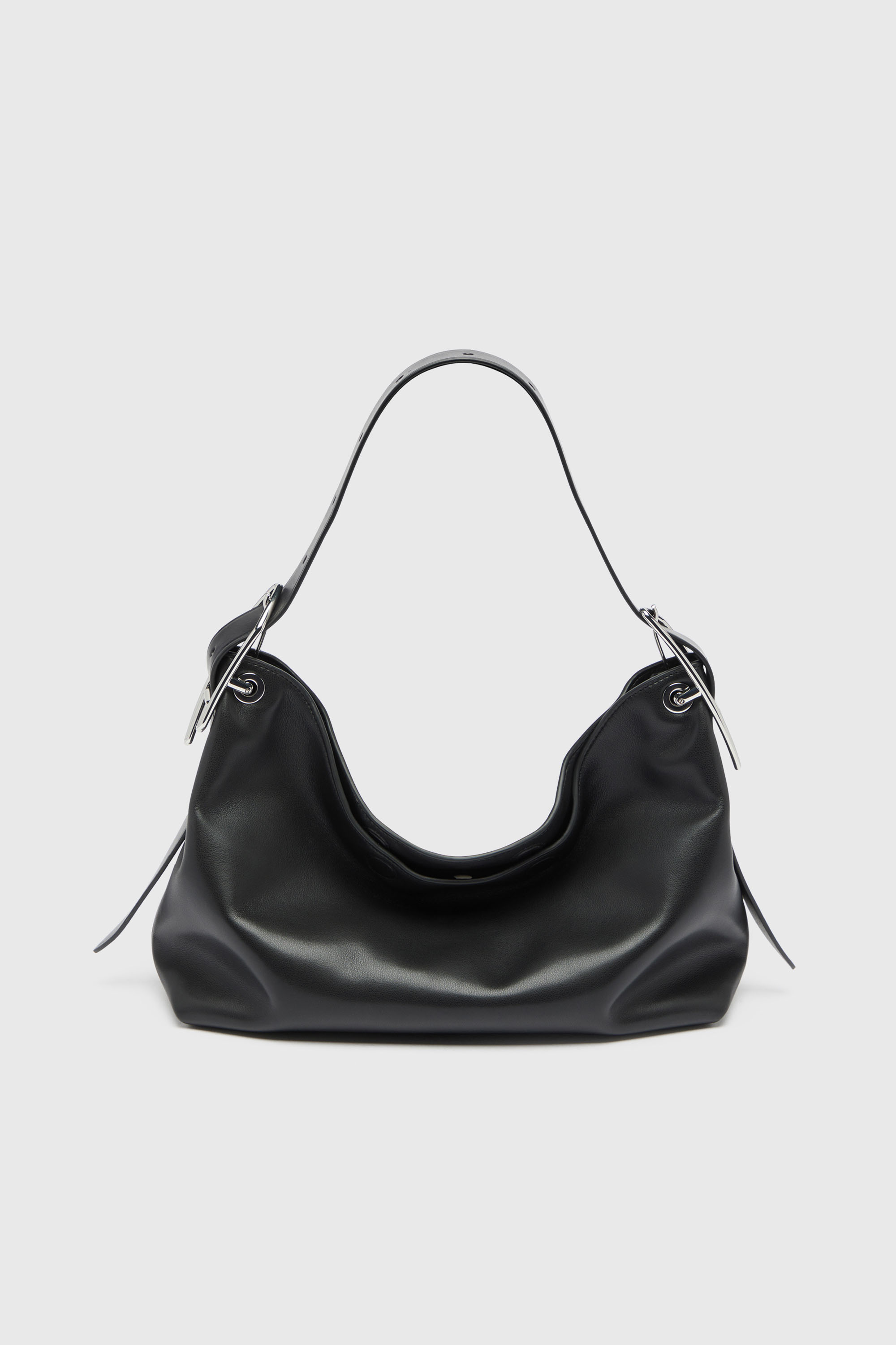 Diesel - D-LINE HOBO S, Damen D-Line-Leder-Schultertasche in Schwarz - 2