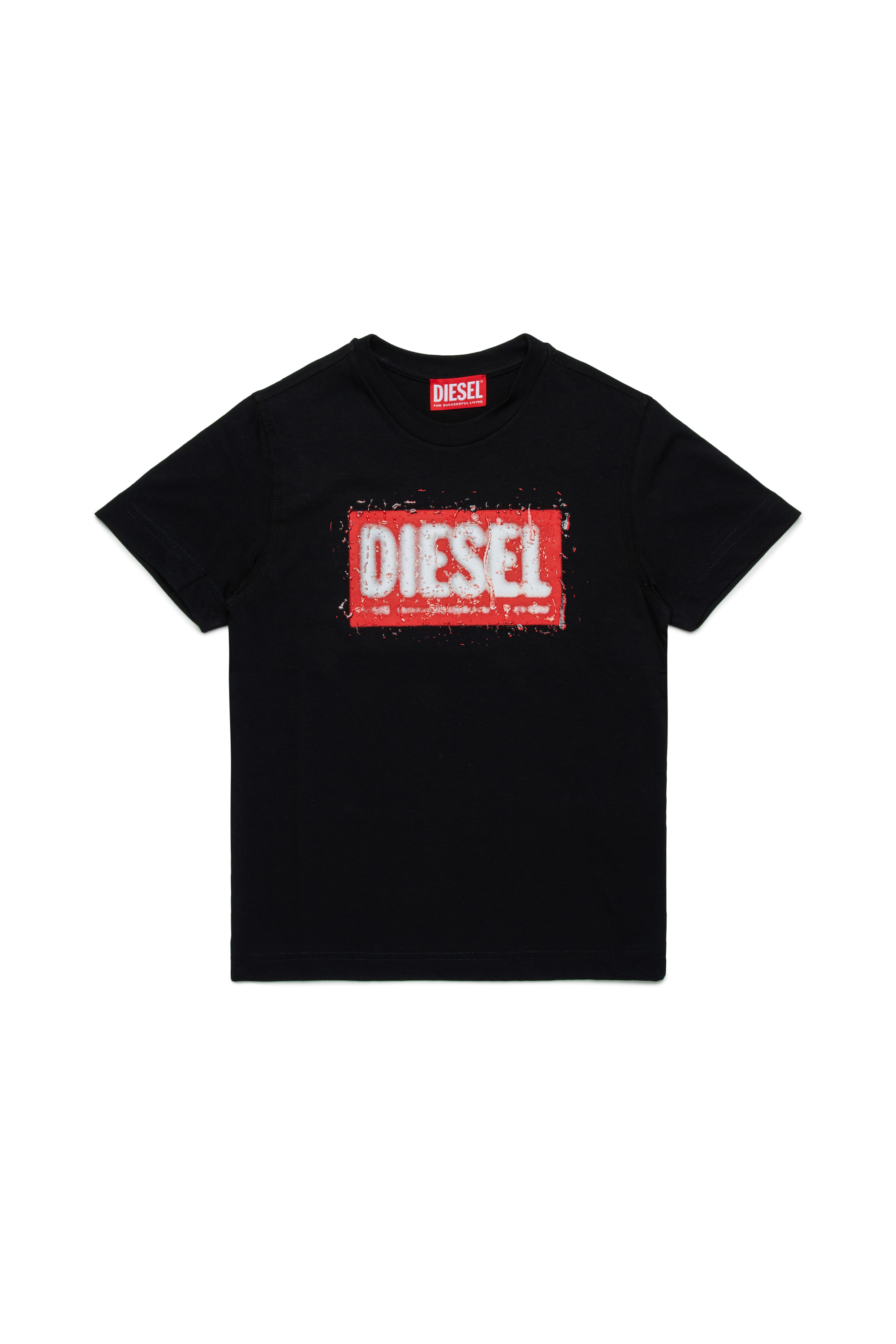 Diesel - TADJUSTQ10, Herren T-Shirt aus Baumwolle mit Logodruck in Schwarz - 1
