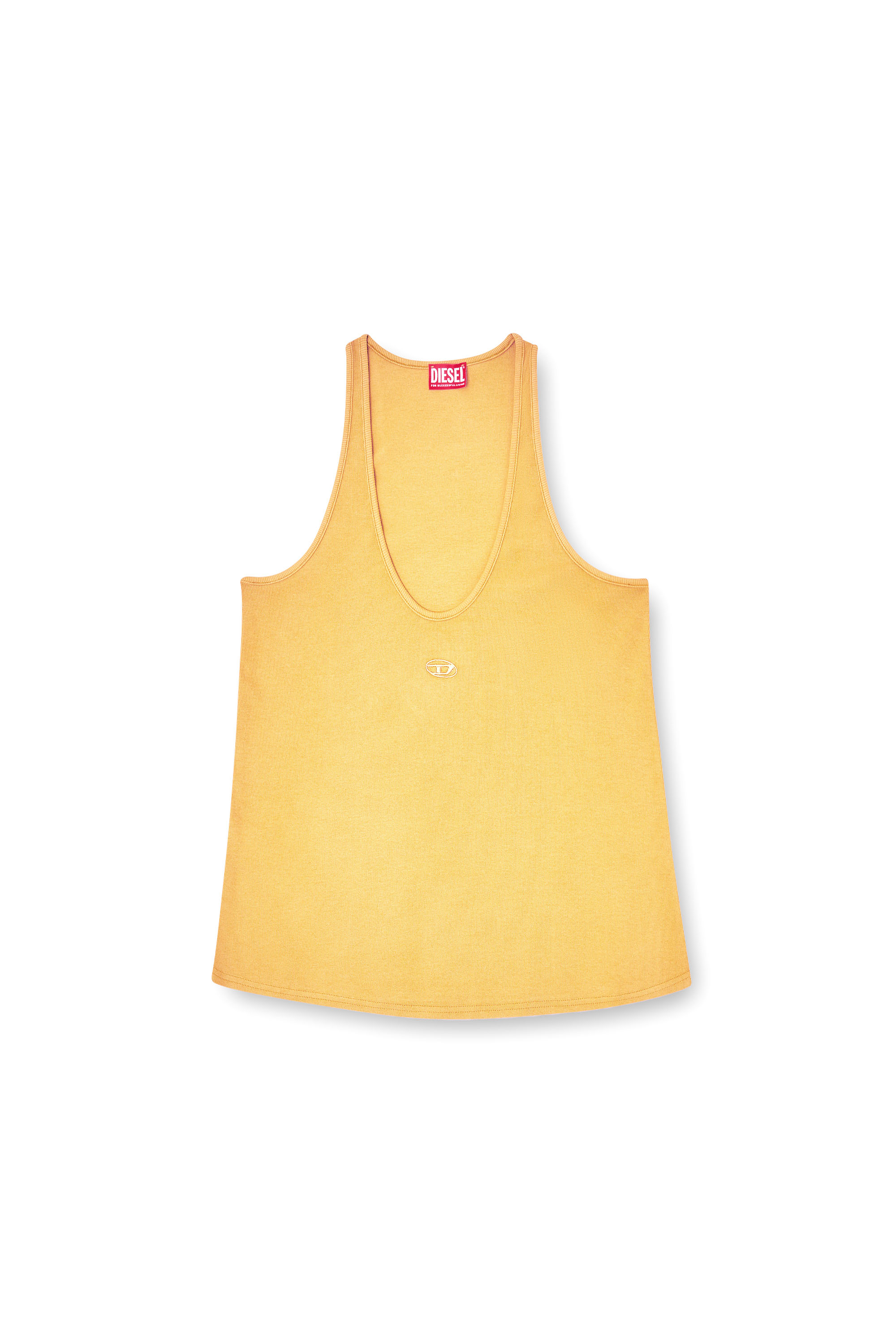 Diesel - T-IPSYA-LKDS, Damen Geripptes Tanktop mit Oval D in Orange - 2