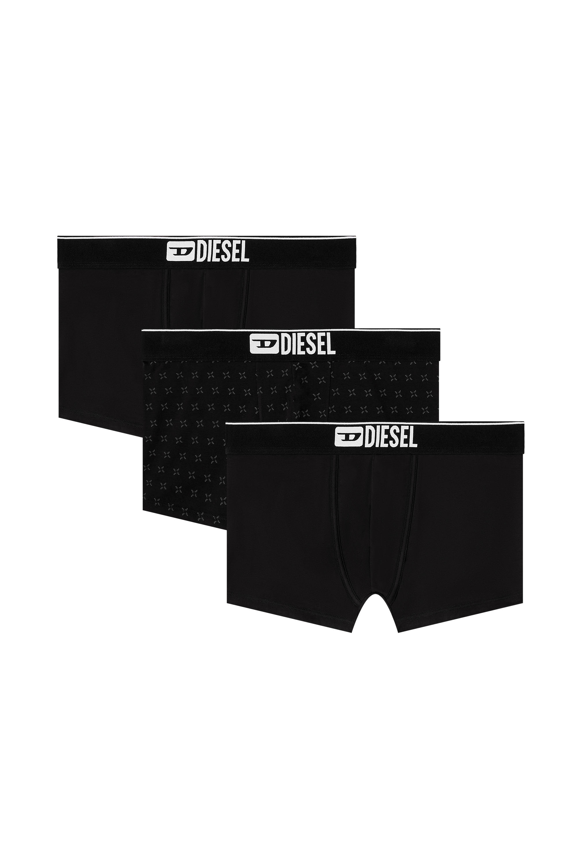 Diesel - DAMIEN-D-BOX-3PACK, Herren 3er-Pack Boxershorts aus Jacquard-Stretchbaumwolle in Schwarz - 2