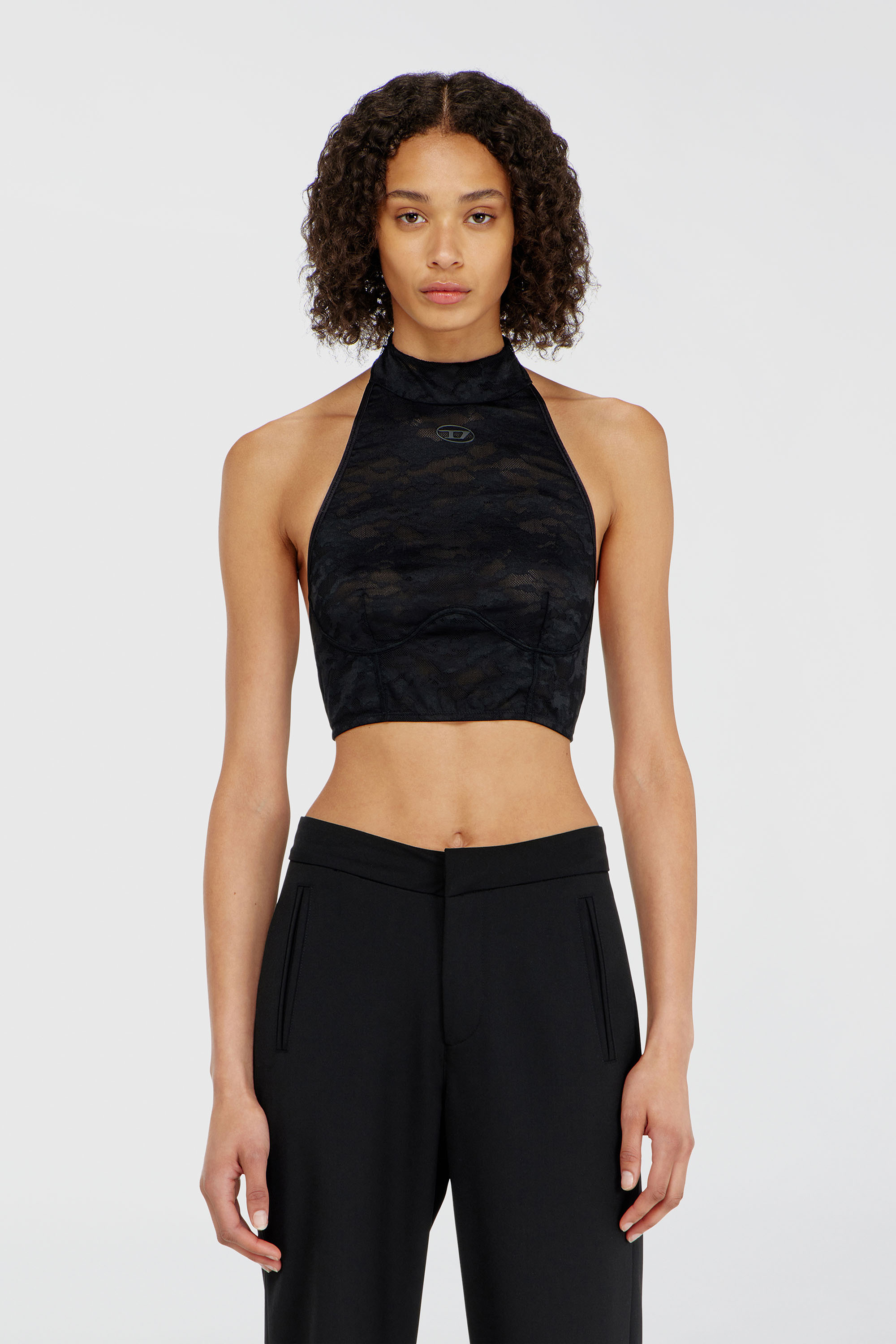 Diesel - MARCIA-UTLT, Damen Spitzen-Bralette mit Neckholder in Schwarz - 6