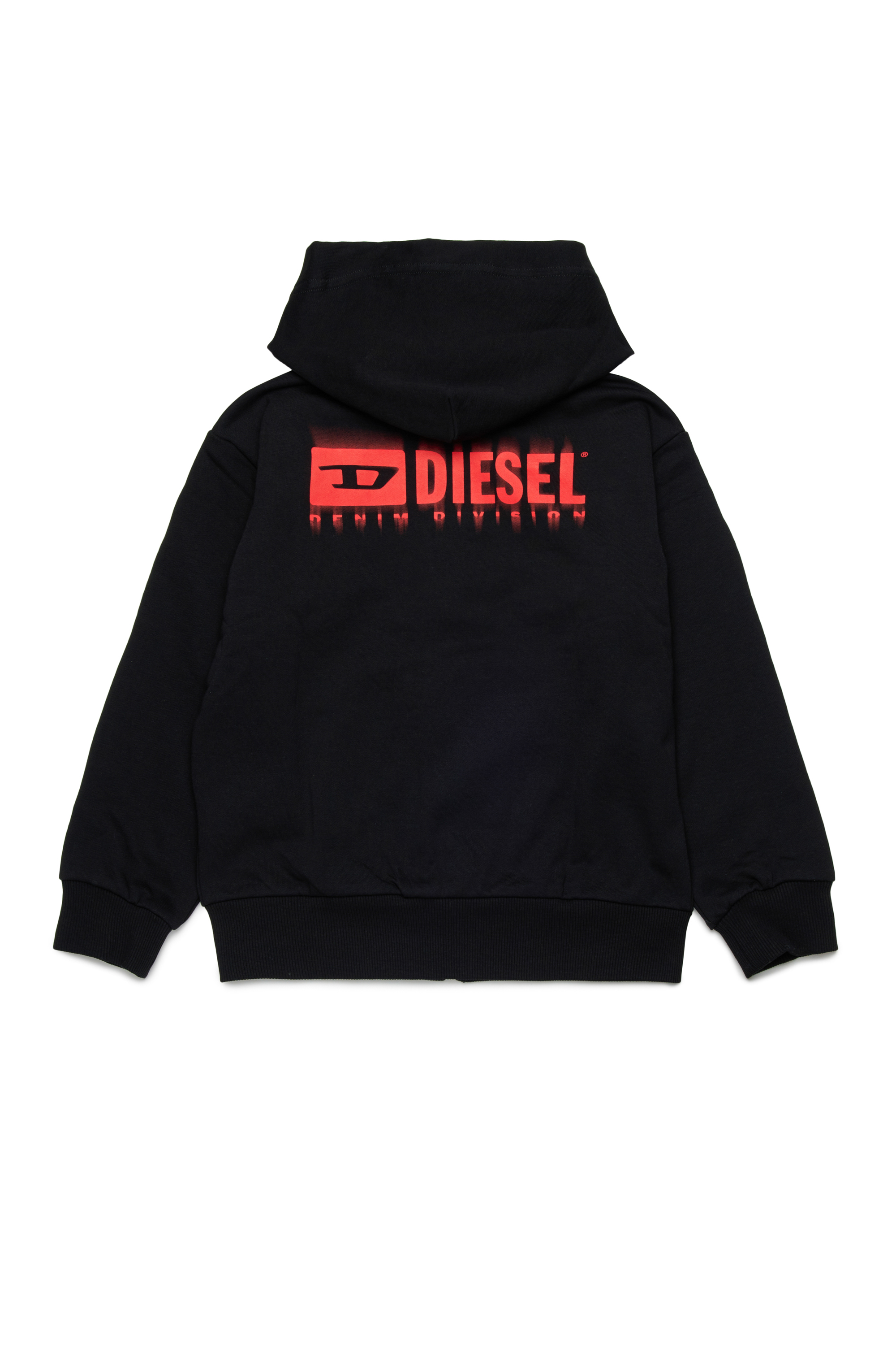 Diesel - SVOUGZIP OVER, Herren Reißverschluss-Hoodie mit verschmiertem Logo in Schwarz - 2