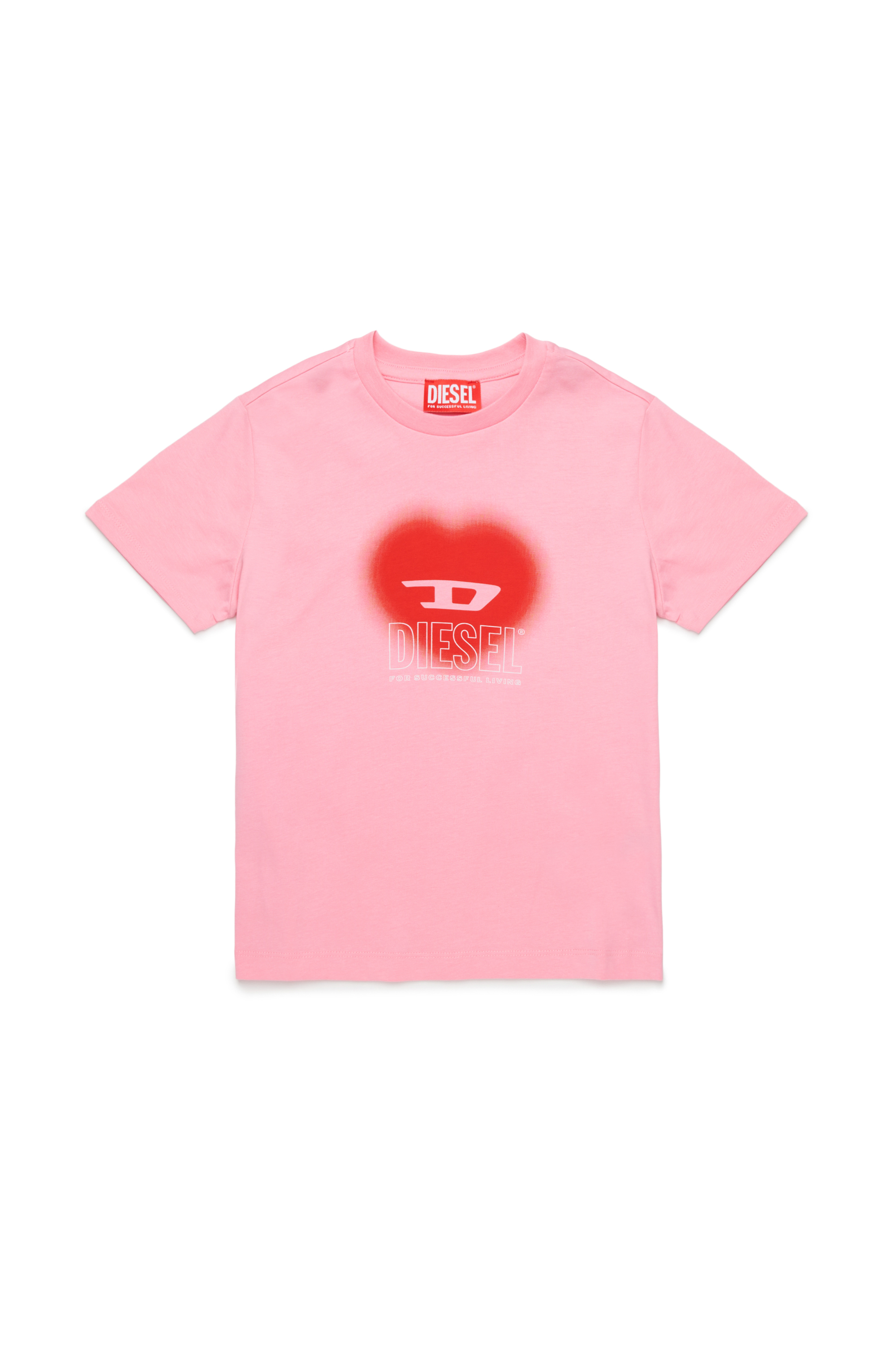 Diesel - TCUORE, Damen T-Shirt mit Herz-Logo in Rosa - 1