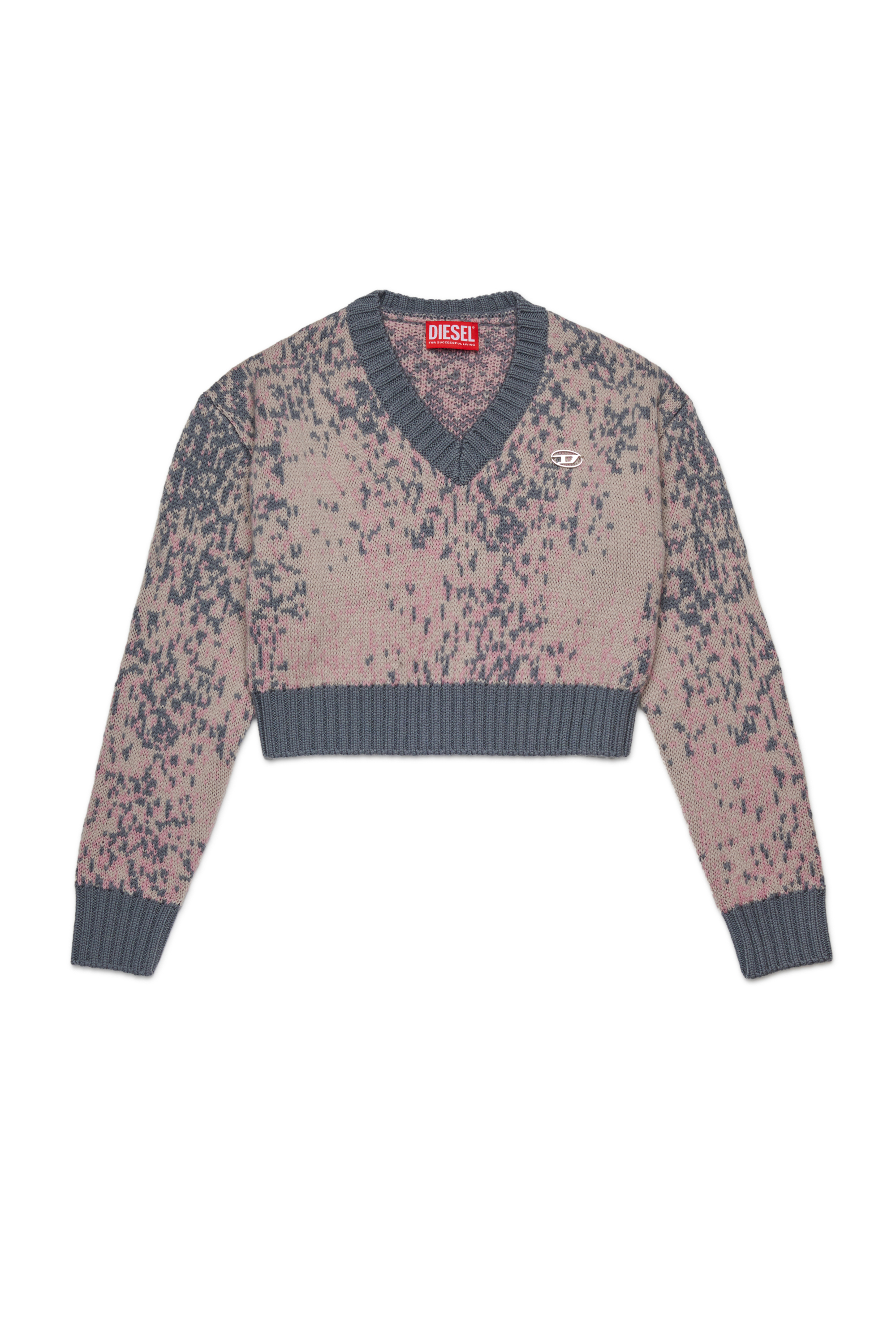 Diesel - KMRENZA, Damen Wollpullover mit V-Ausschnitt in Rosa - 1