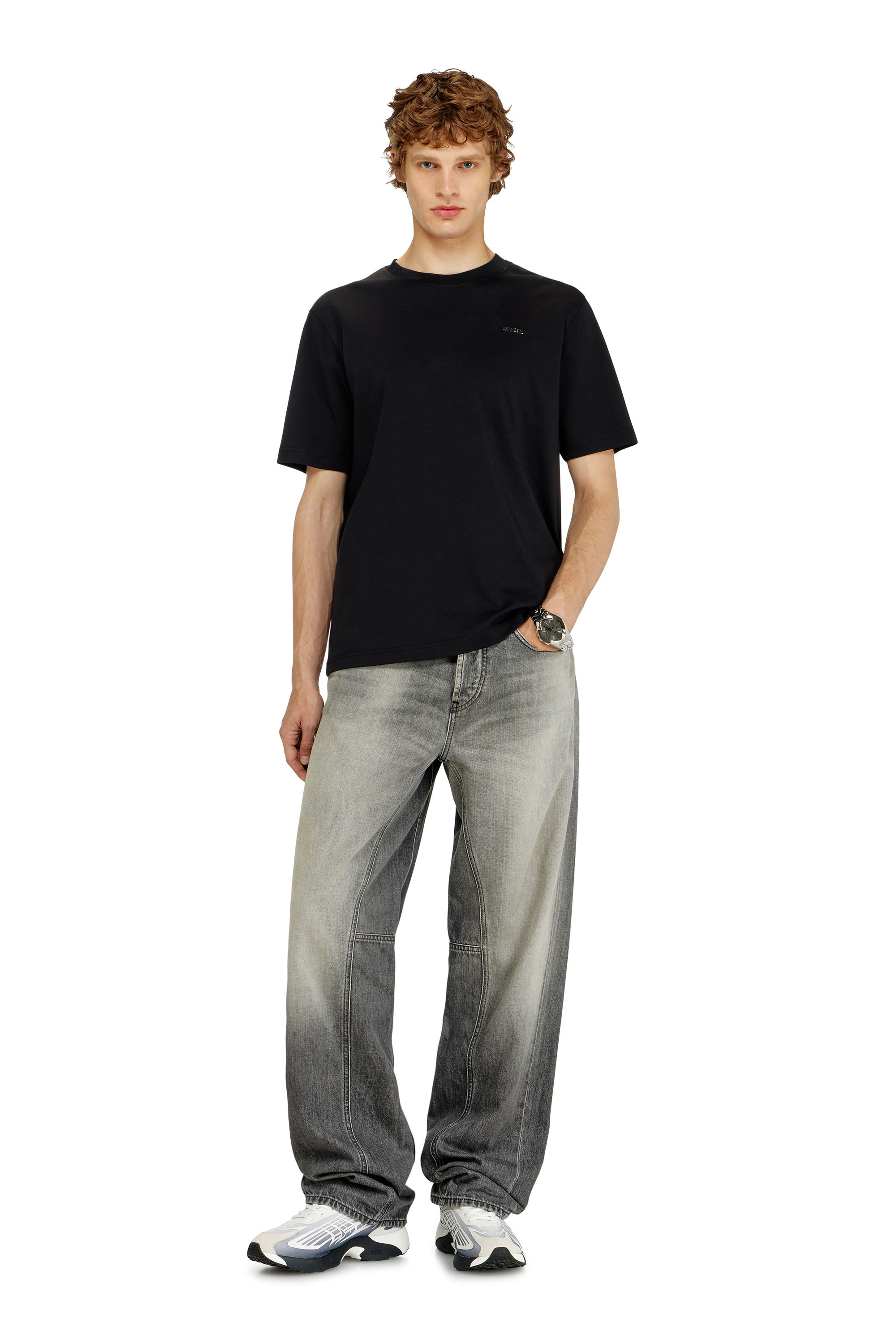 Diesel - T-ADJUST-MET, Herren Baumwoll-T-Shirt mit kleinem Logo auf der Brust in Schwarz - 2