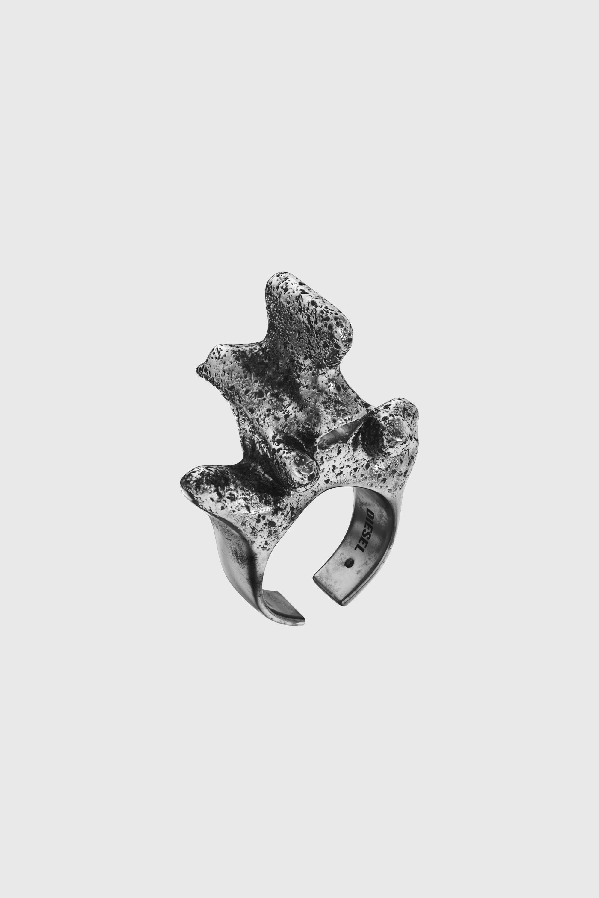Diesel - DX1708040 JEWELLERY, Unisex Ring mit silberfarbenem Mittelst&uuml;ck in Dunkelgrau - 1