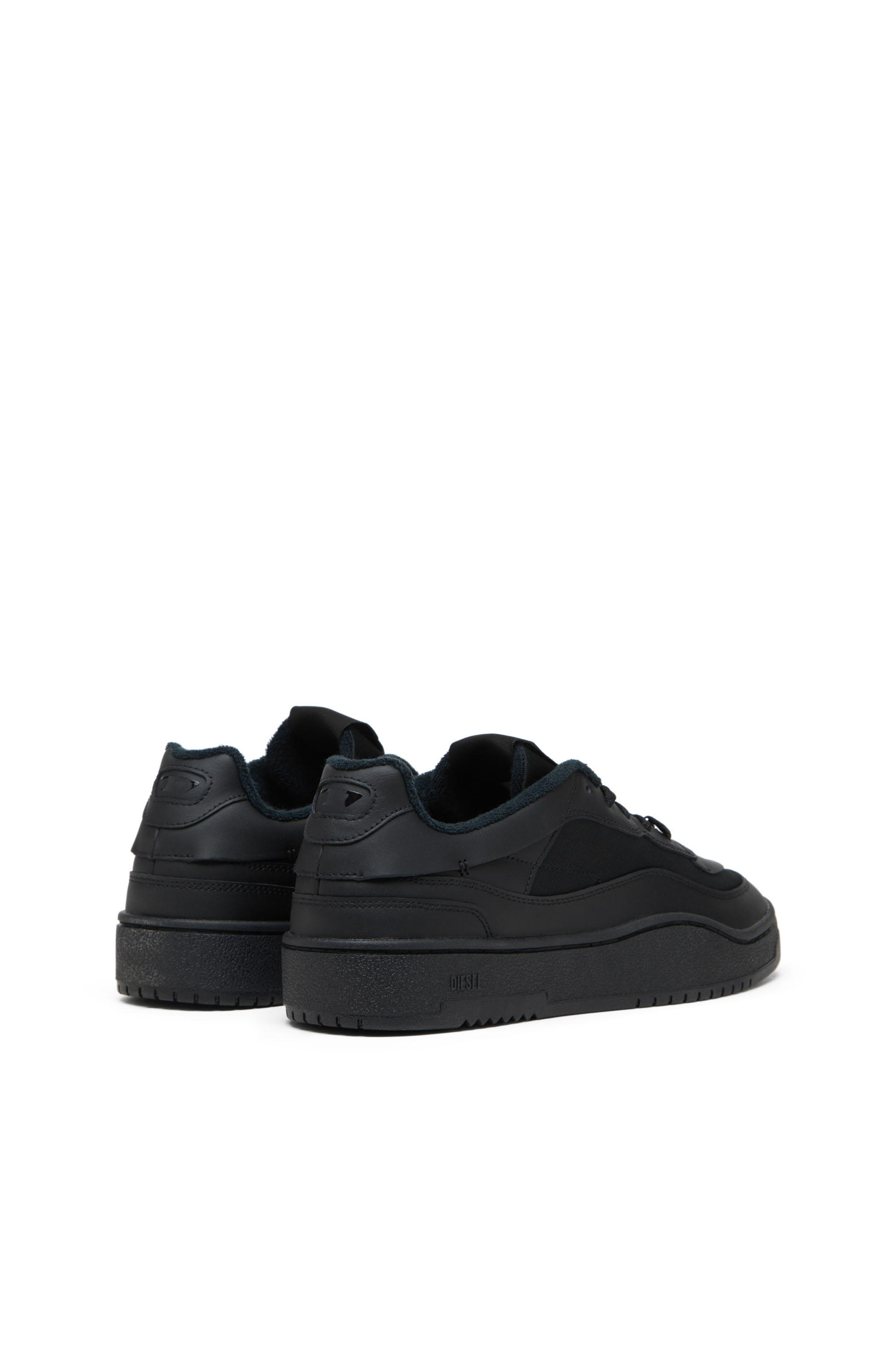 Diesel - S-OVAL SKATE LOW, Herren S-Oval Skate-Sneakers aus Leder mit Einsatz aus Stoff in Schwarz - 3