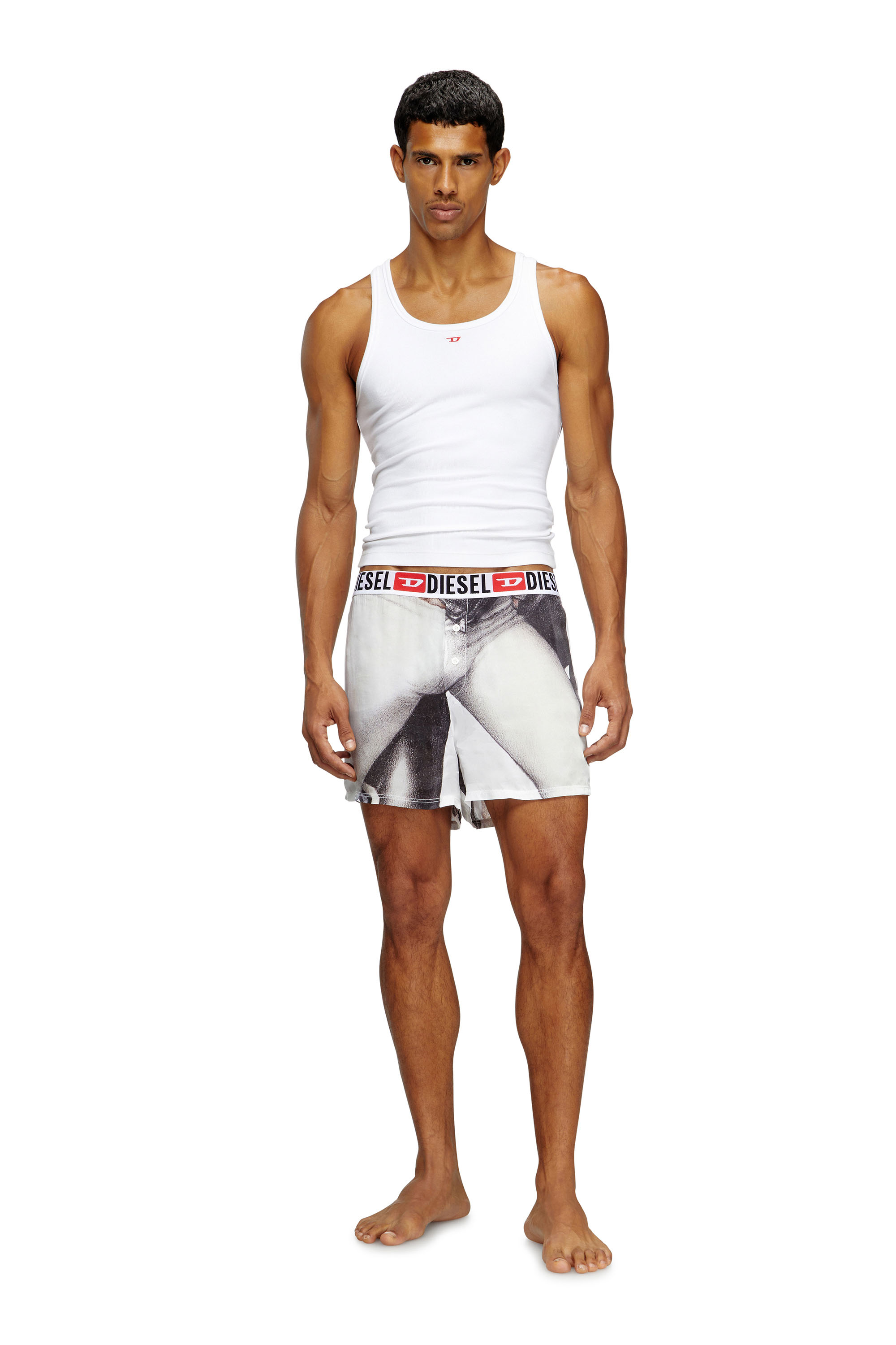 Diesel - PR-STARK, Man's Boxer shorts with graphic print in White - 1