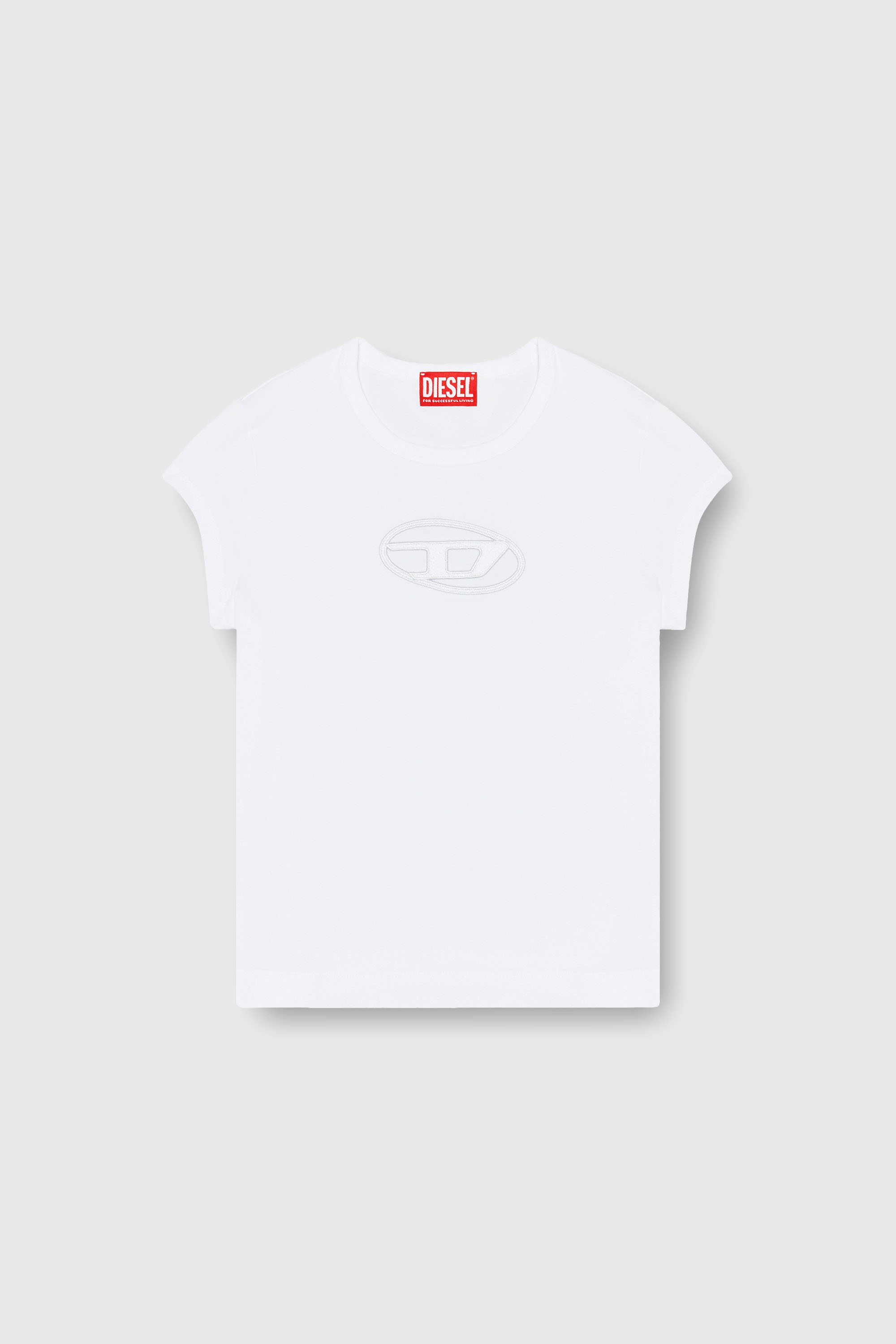 Diesel - T-ANGIE, Damen T-Shirt mit Cutout-Logo in Wei&szlig; - 2