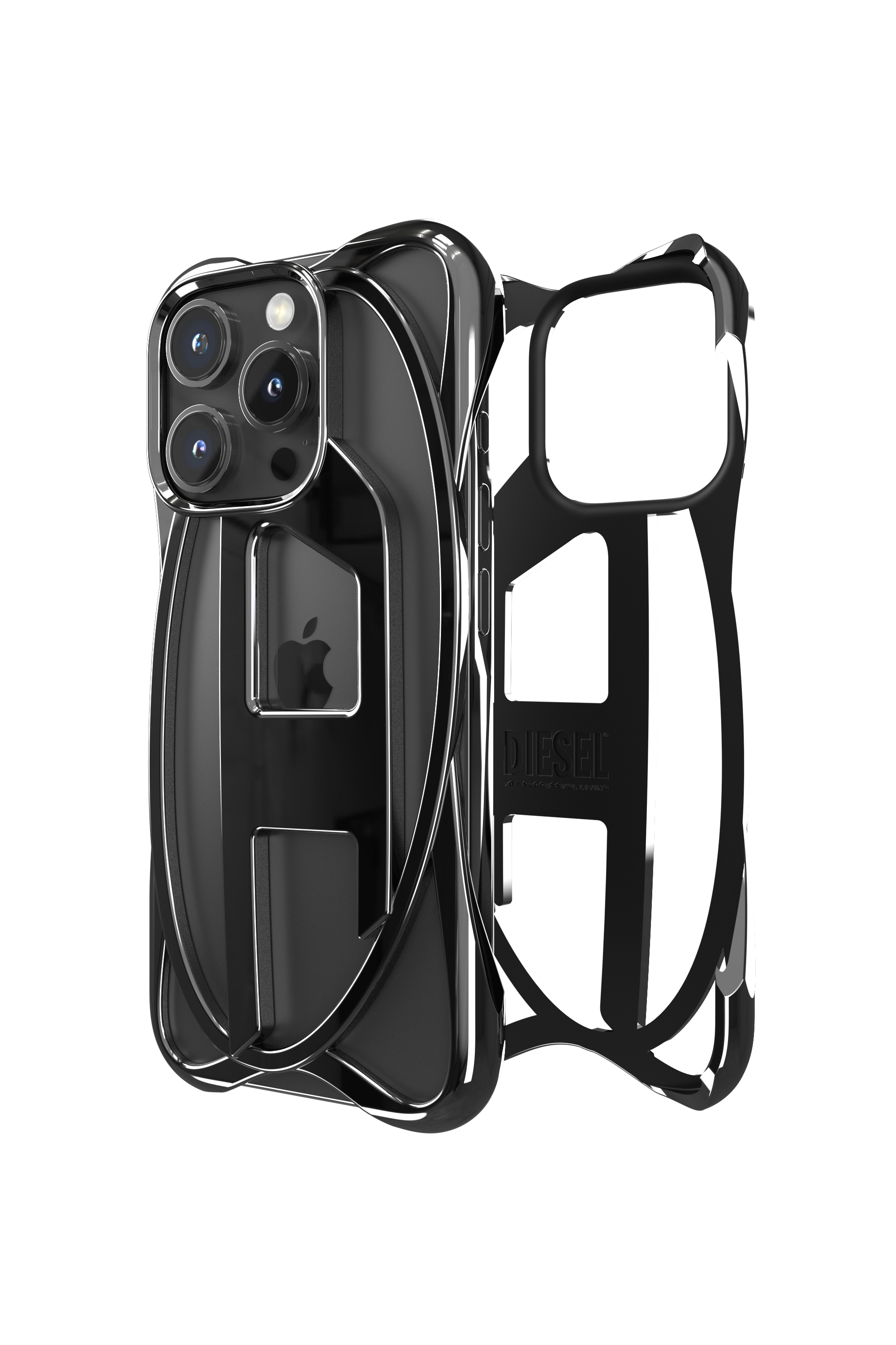 Diesel - 60268 CAGED D CASE, Unisex Gitter-D-Hülle iPhone 16 Pro in Schwarz - 1