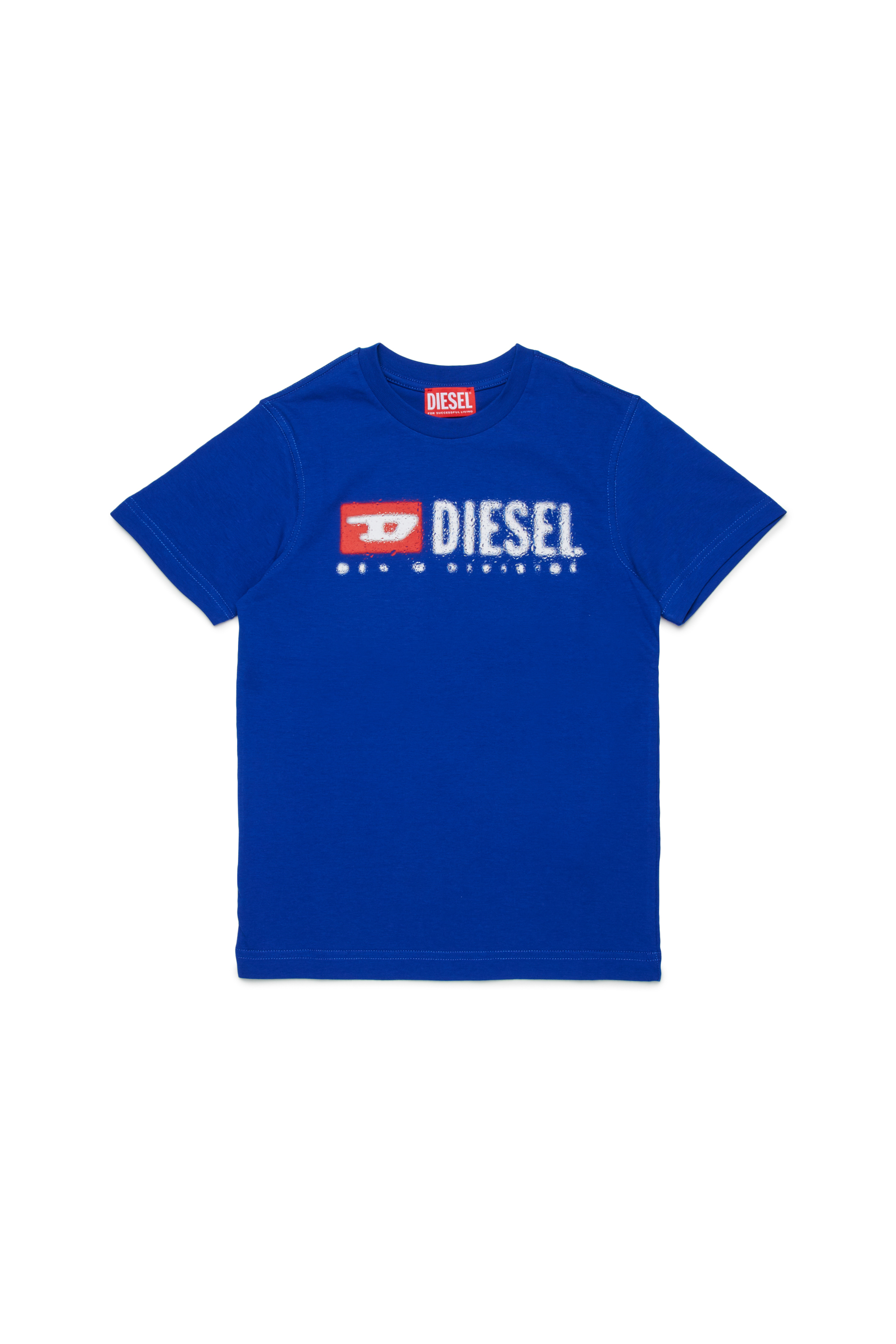 Diesel - TADJUSTK14, Herren Baumwoll-T-Shirt mit aufgedrucktem Logo in Blau - 1