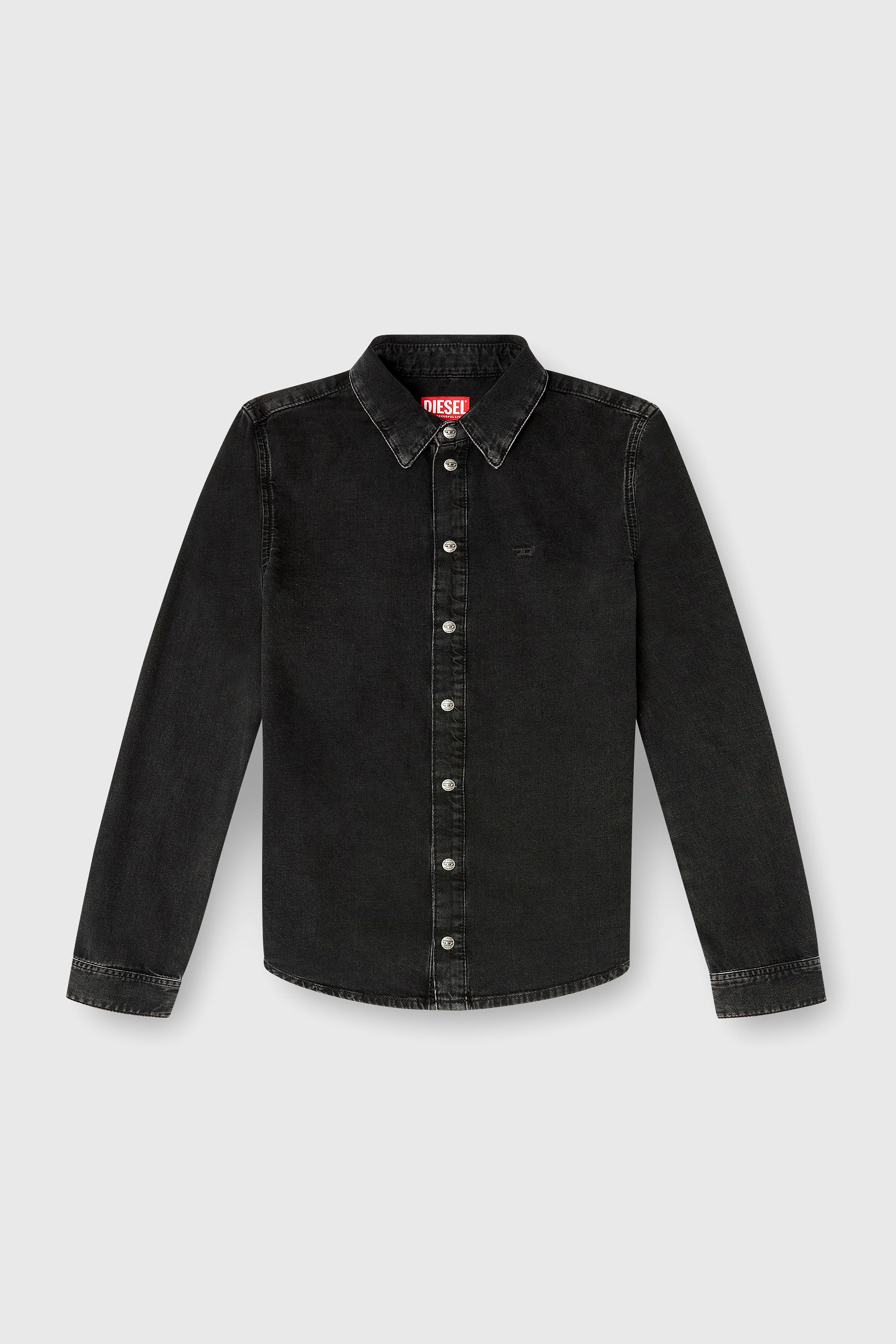 Diesel - DE-EAZY, Damen Jeanshemd mit kontrastierenden N&auml;hten in Schwarz - 2