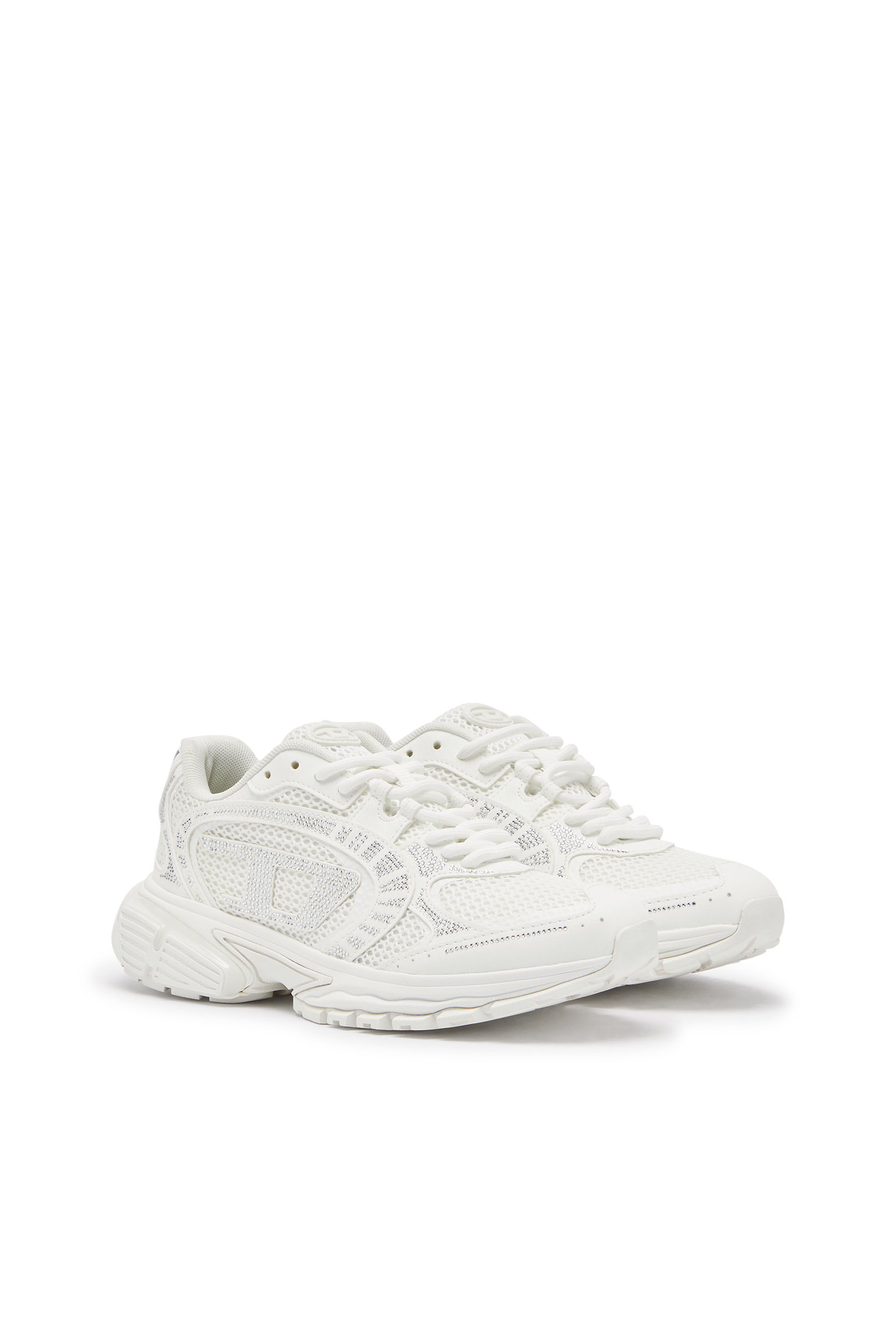 Diesel - S-PRO-V-DENSE LOW W, Damen S-Pro-V-Dense - Mesh-Sneaker mit Kristallen in Wei&szlig; - 2