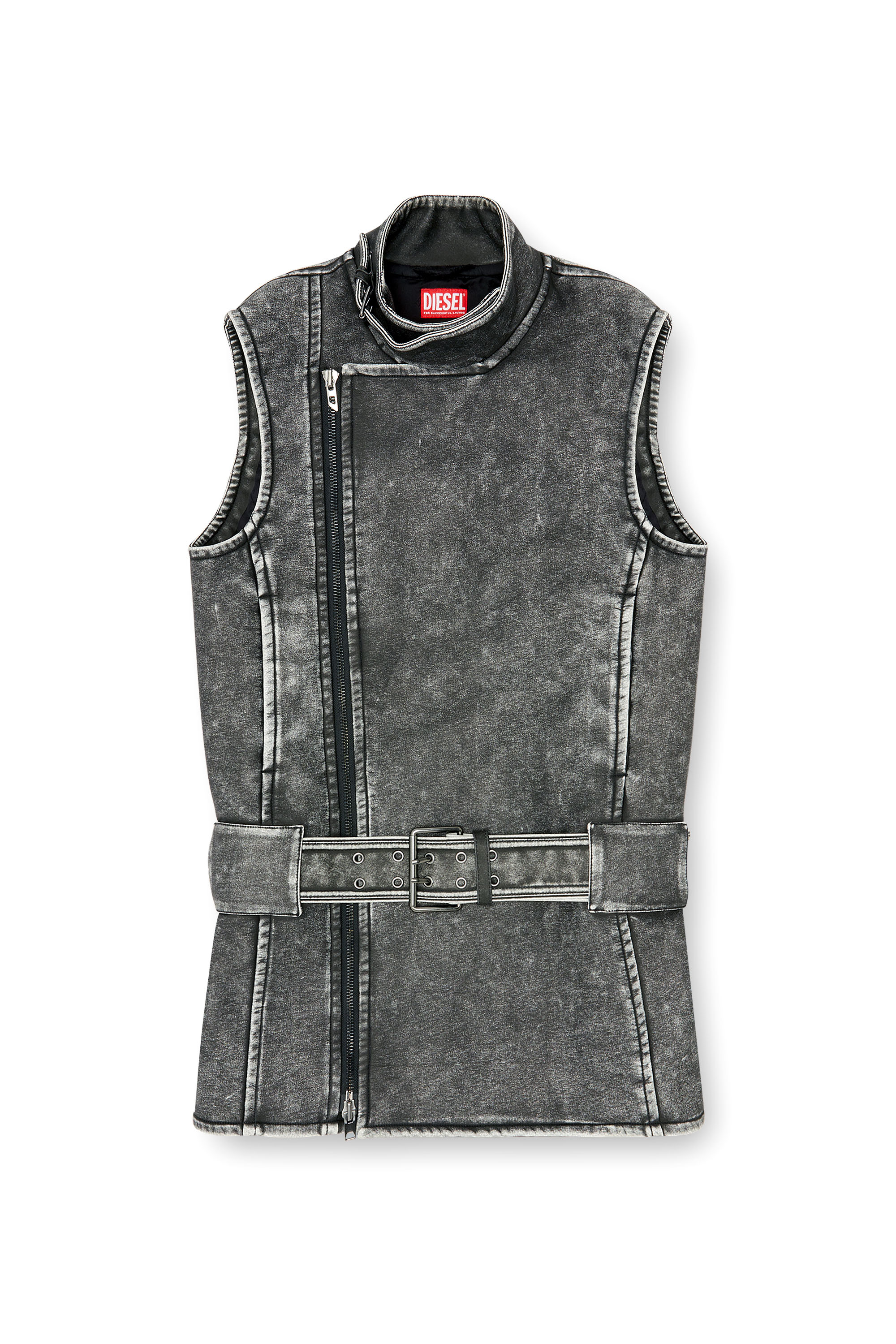 Diesel - D-IKE, Damen Biker-Kleid im Mini-Stil mit G&uuml;rtel in null - 1