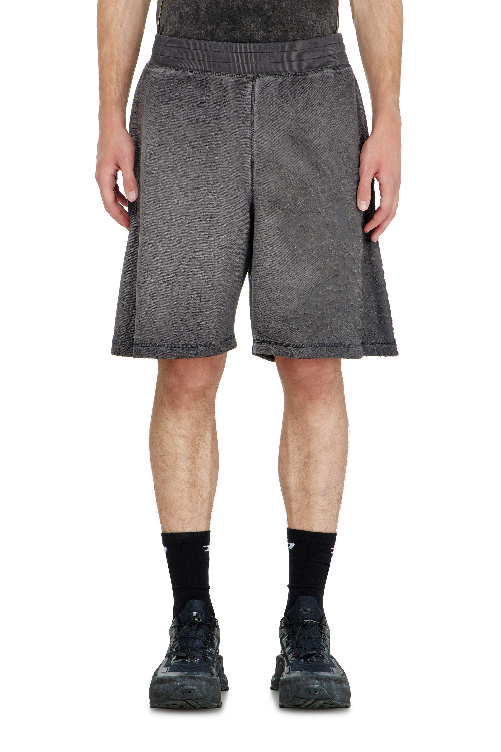 Diesel - P-RAWCROW, Herren Sweatshorts mit D&eacute;vor&eacute;-Motiven in null - 2