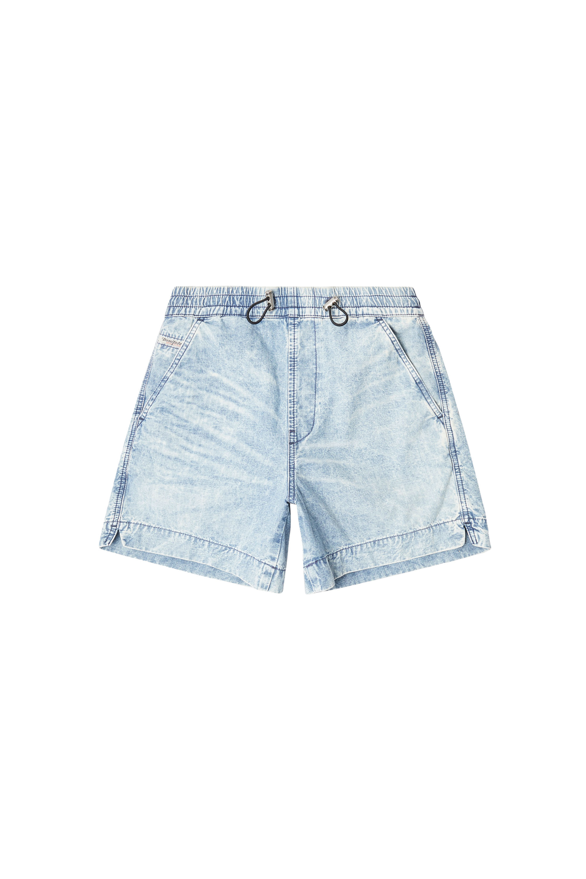 Diesel - D-TENNI-S, Unisex Shorts aus marmoriertem Denim in Hellblau - 4