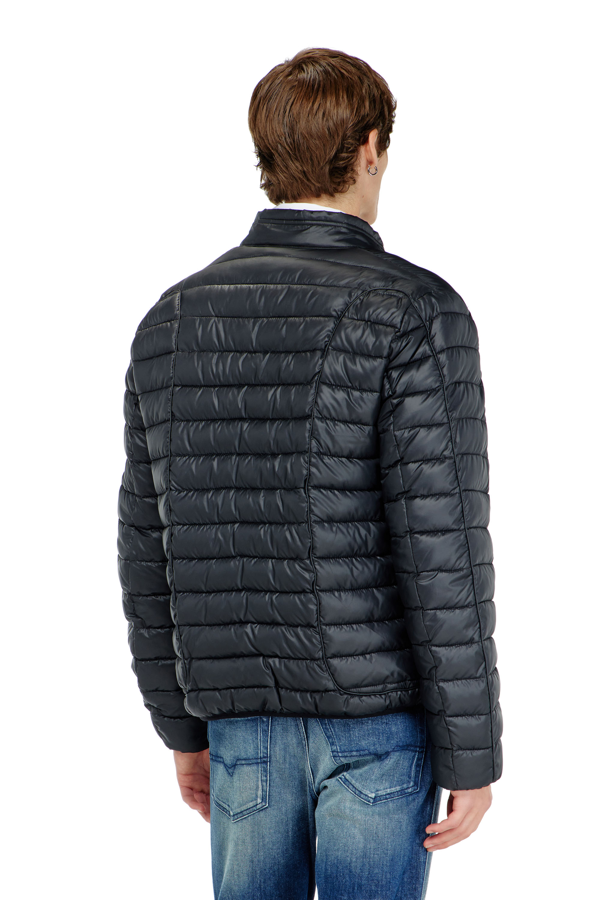 Diesel - W-PILOT-WRD, Herren Biker-inspirierte Steppjacke mit tonalen Paspeln in Schwarz - 4