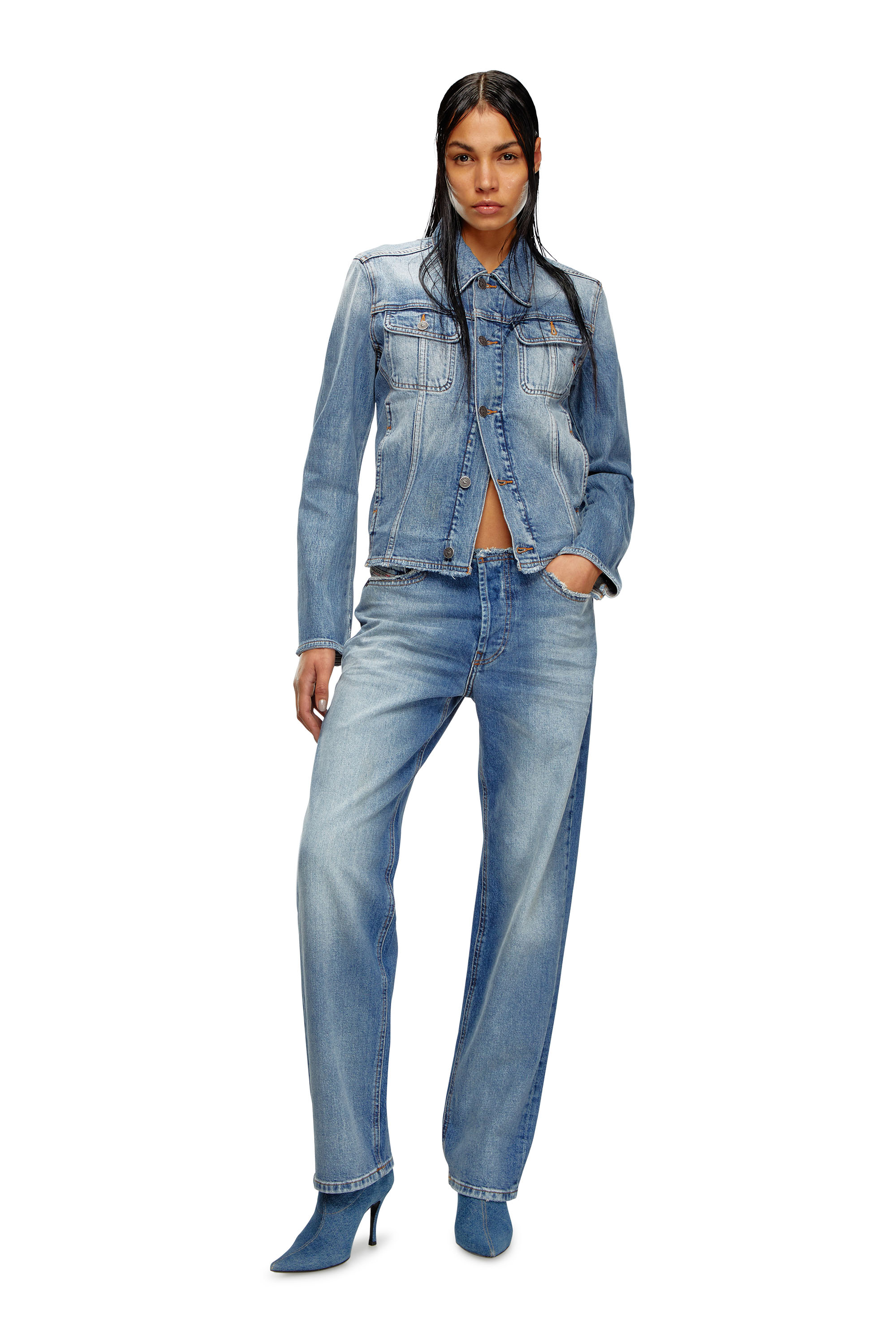 Diesel - Woman Straight Jeans D-Ark 0DQAD, Light Blue - Image 2