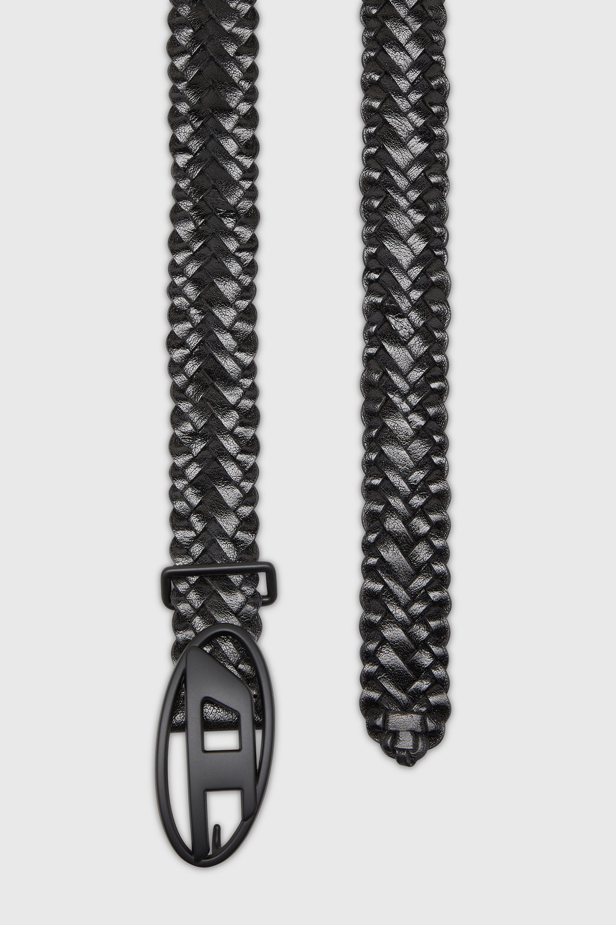 Diesel - B-1DR BRAIDERED, Unisex 4 cm geflochtener Lederg&uuml;rtel in Schwarz - 2