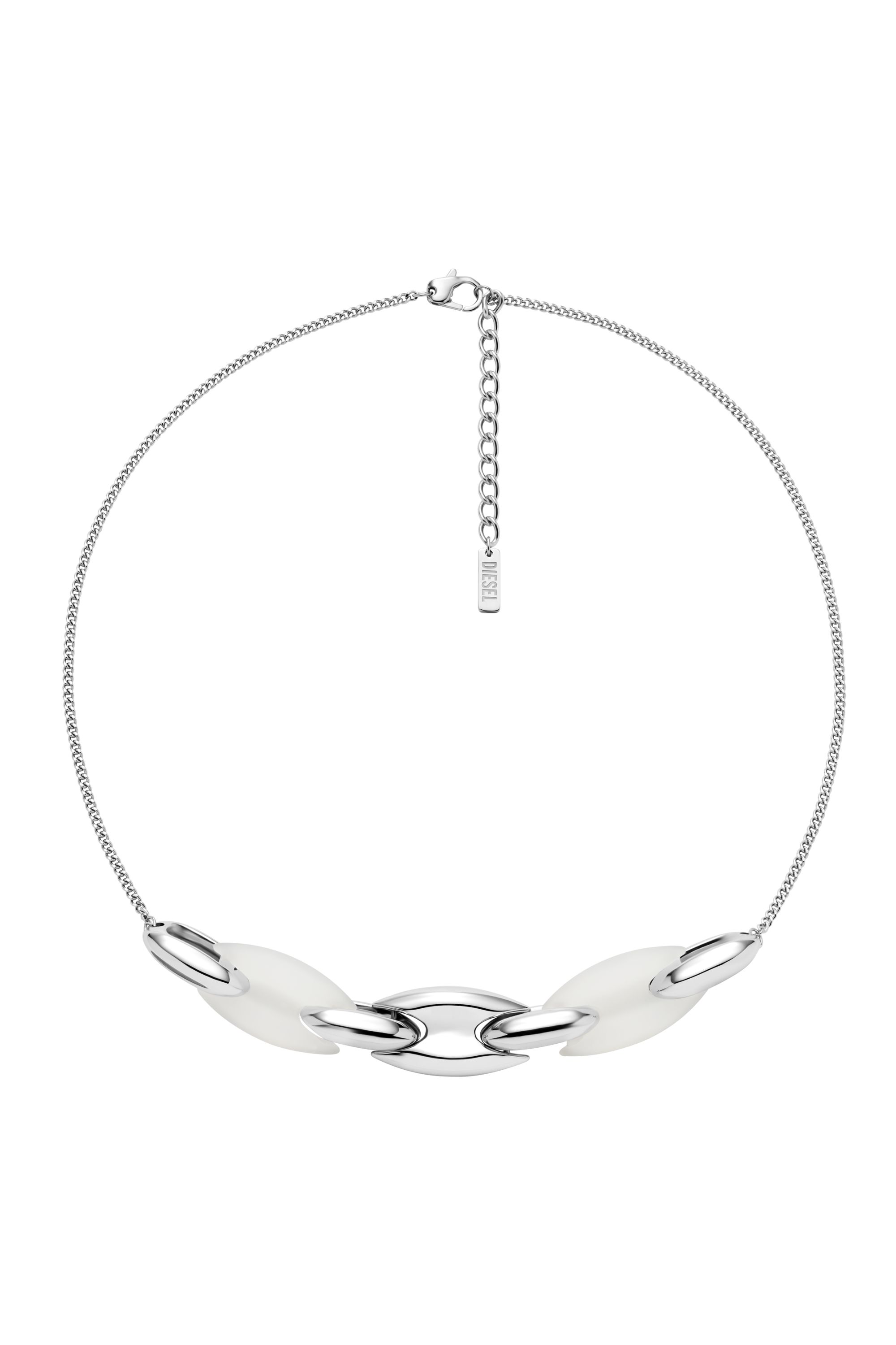 Diesel - DX1616040, Unisex Metamorph-Halskette aus Edelstahl und Silikon in Silber - 1