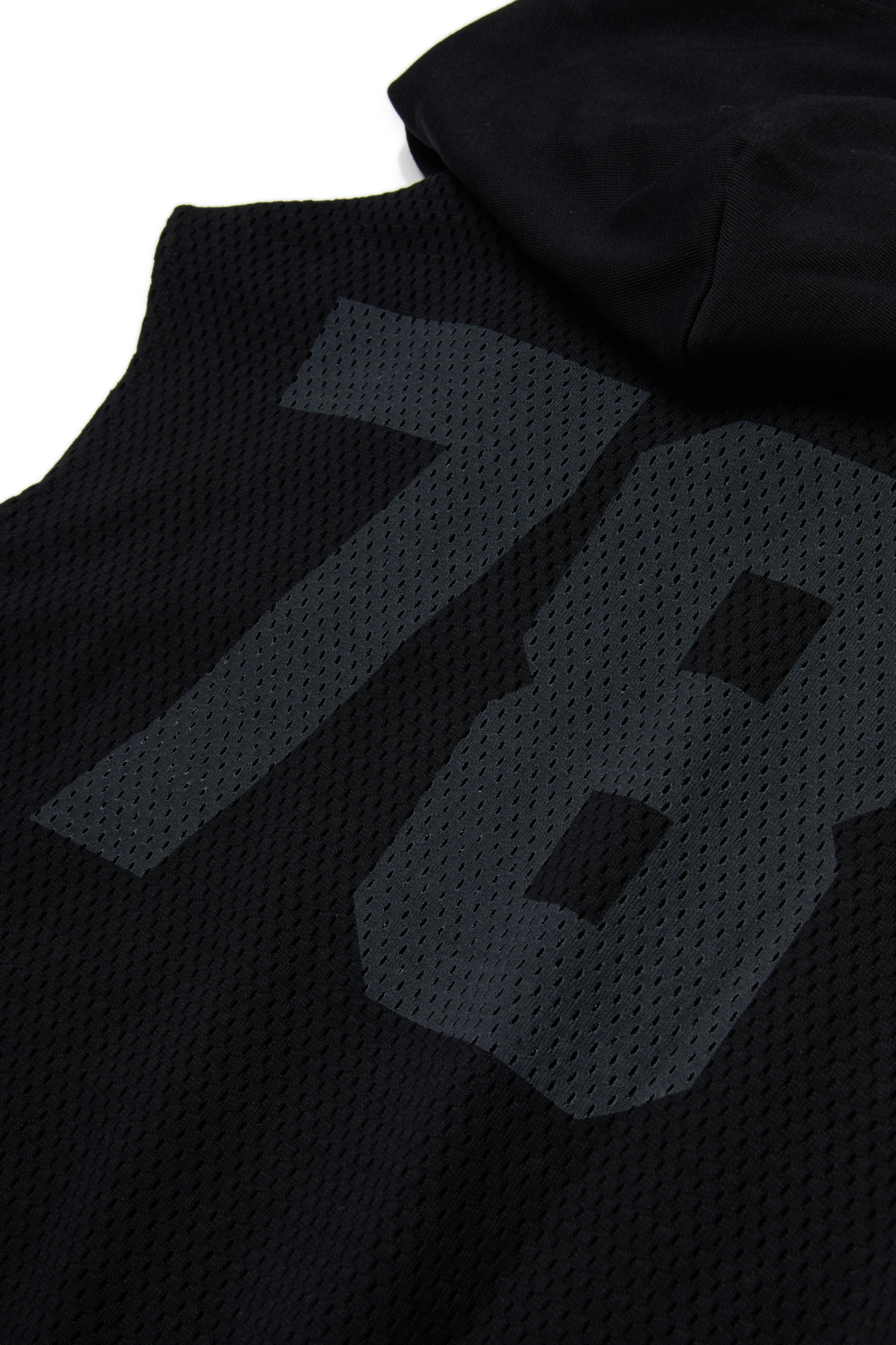 Diesel - SMESH OVER, Herren &Auml;rmelloses Kapuzenoberteil aus Baumwollmesh in Schwarz - 4