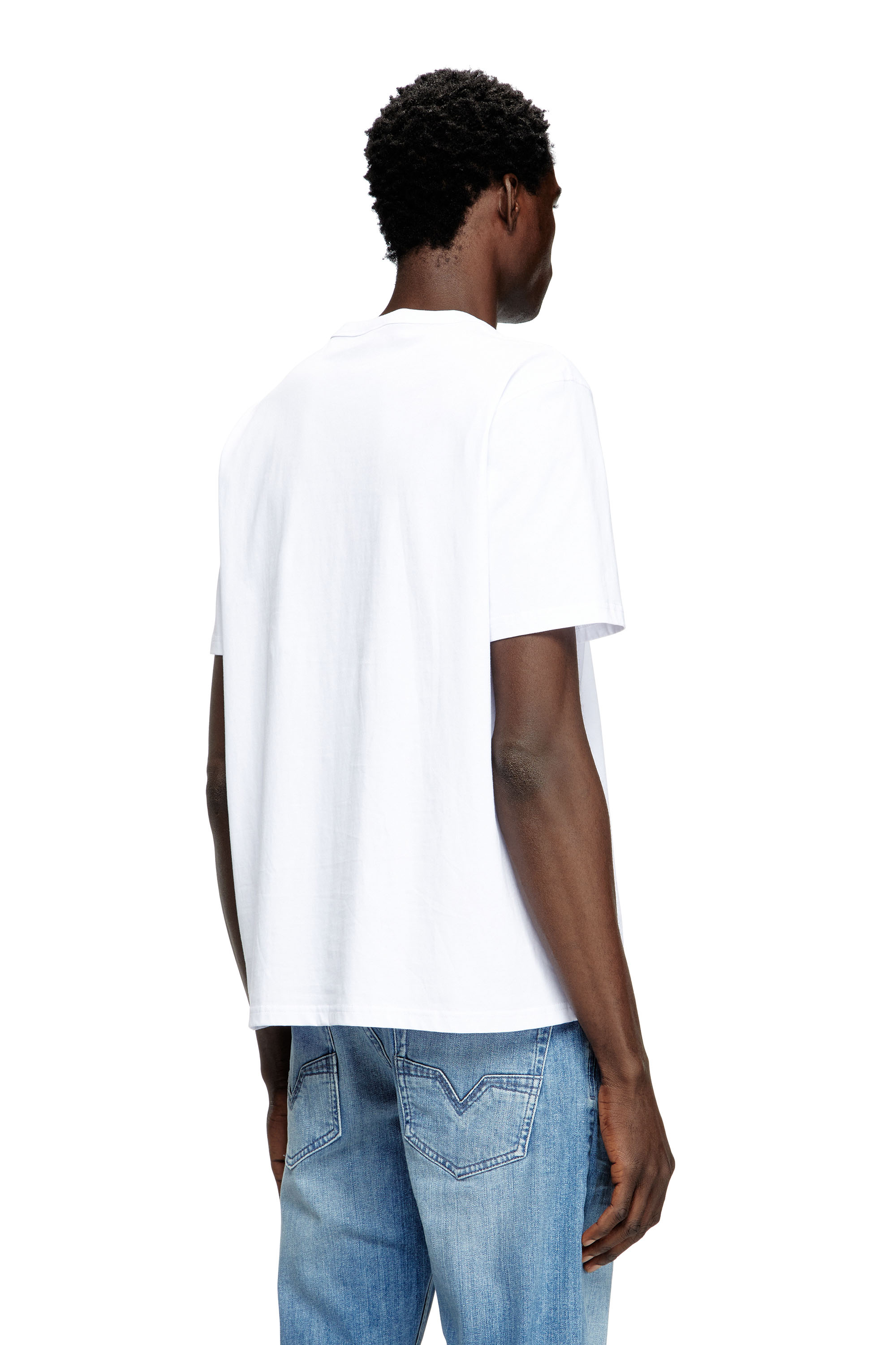 Diesel - T-ADJUST-MICRODIV, Unisex T-Shirt mit gesticktem Mikro-Logo in Weiß - 4