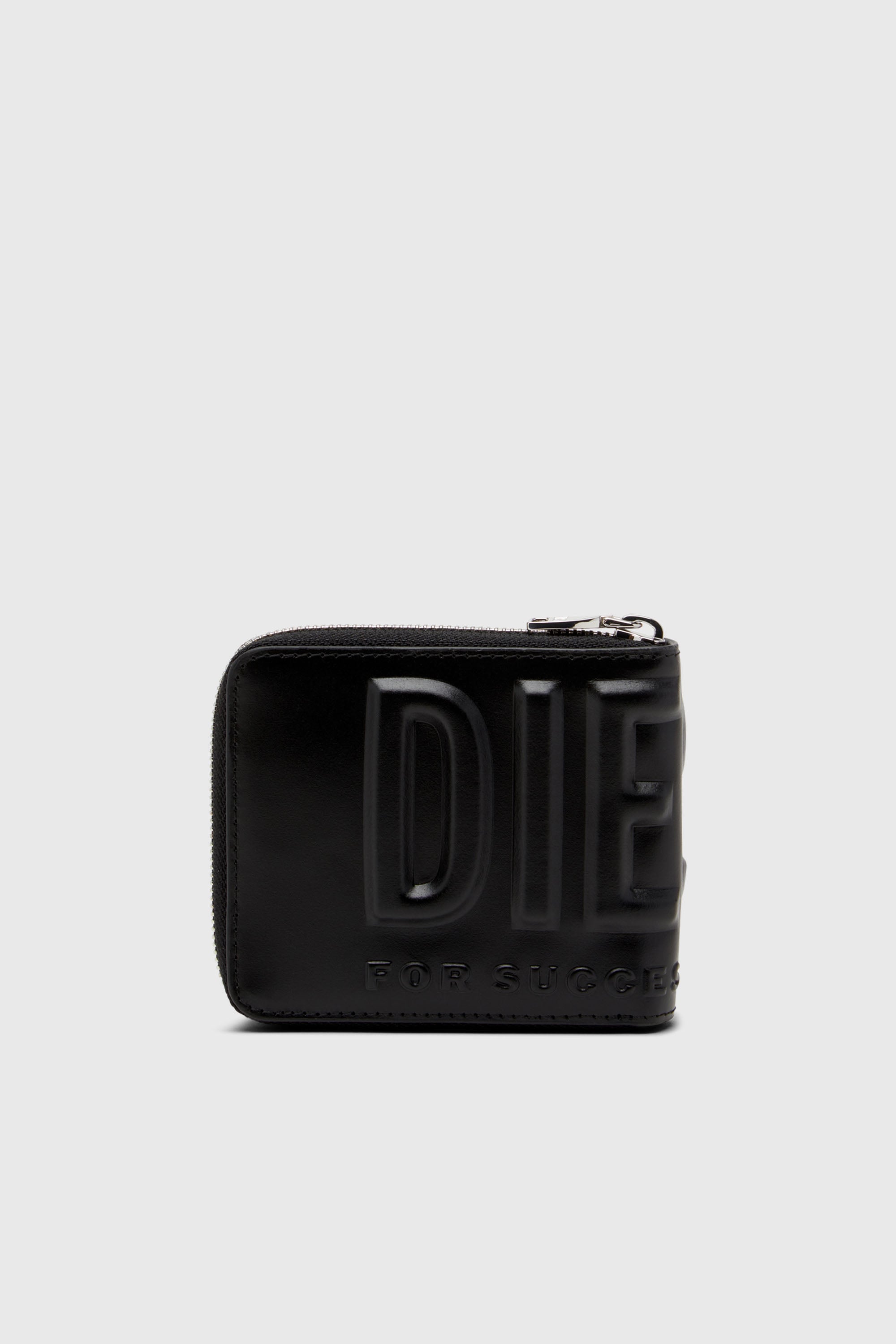 Diesel - DSL 3D- BI FOLD COIN ZIP XS, Herren Portemonnaie aus Leder mit Rei&szlig;verschluss und Logo-Pr&auml;gung in Schwarz - 2