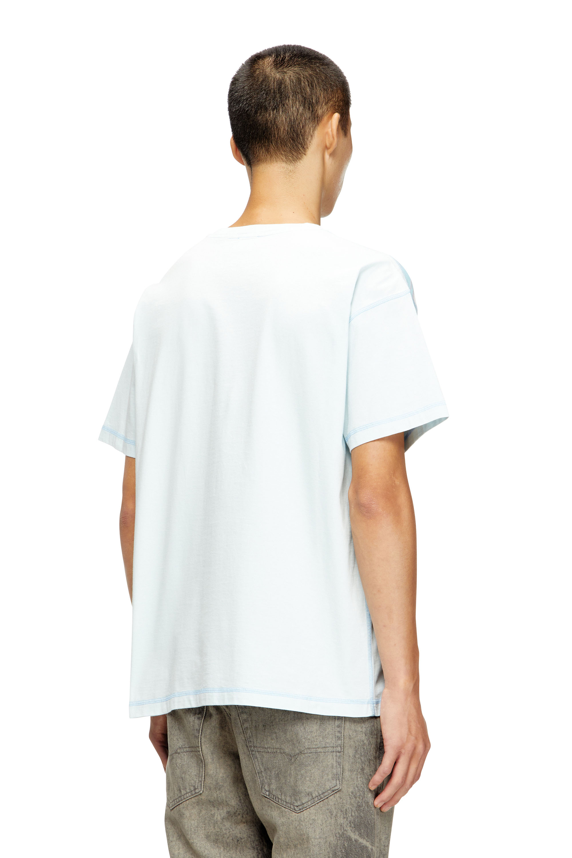 Diesel - T-GASPARD-IHBJ, Herren T-Shirt mit verblasstem Grafik-Print in Hellblau - 4