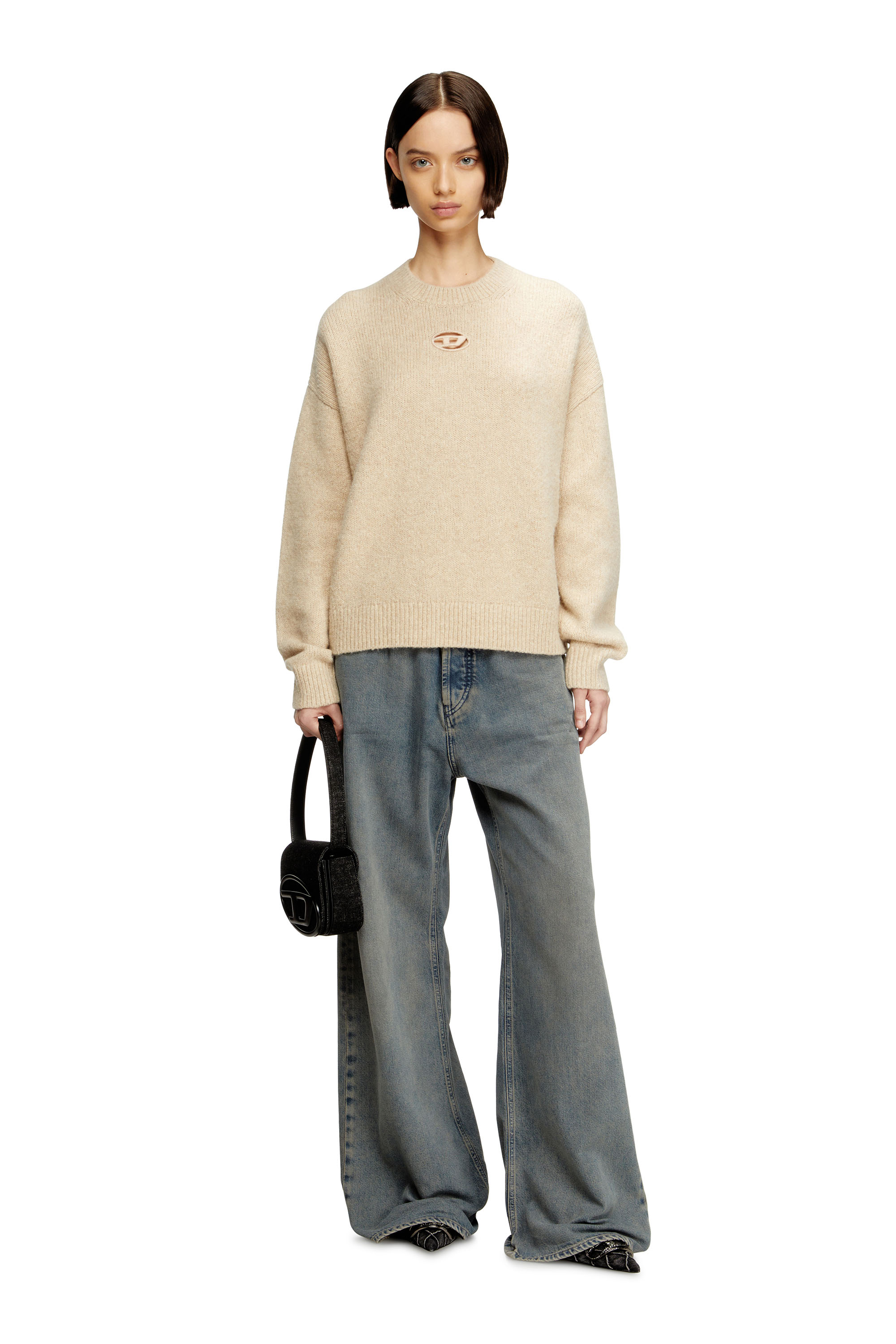 Diesel - 1DR, Damen 1DR-Ikonische Schultertasche aus gewaschenem Denim in Schwarz - 6