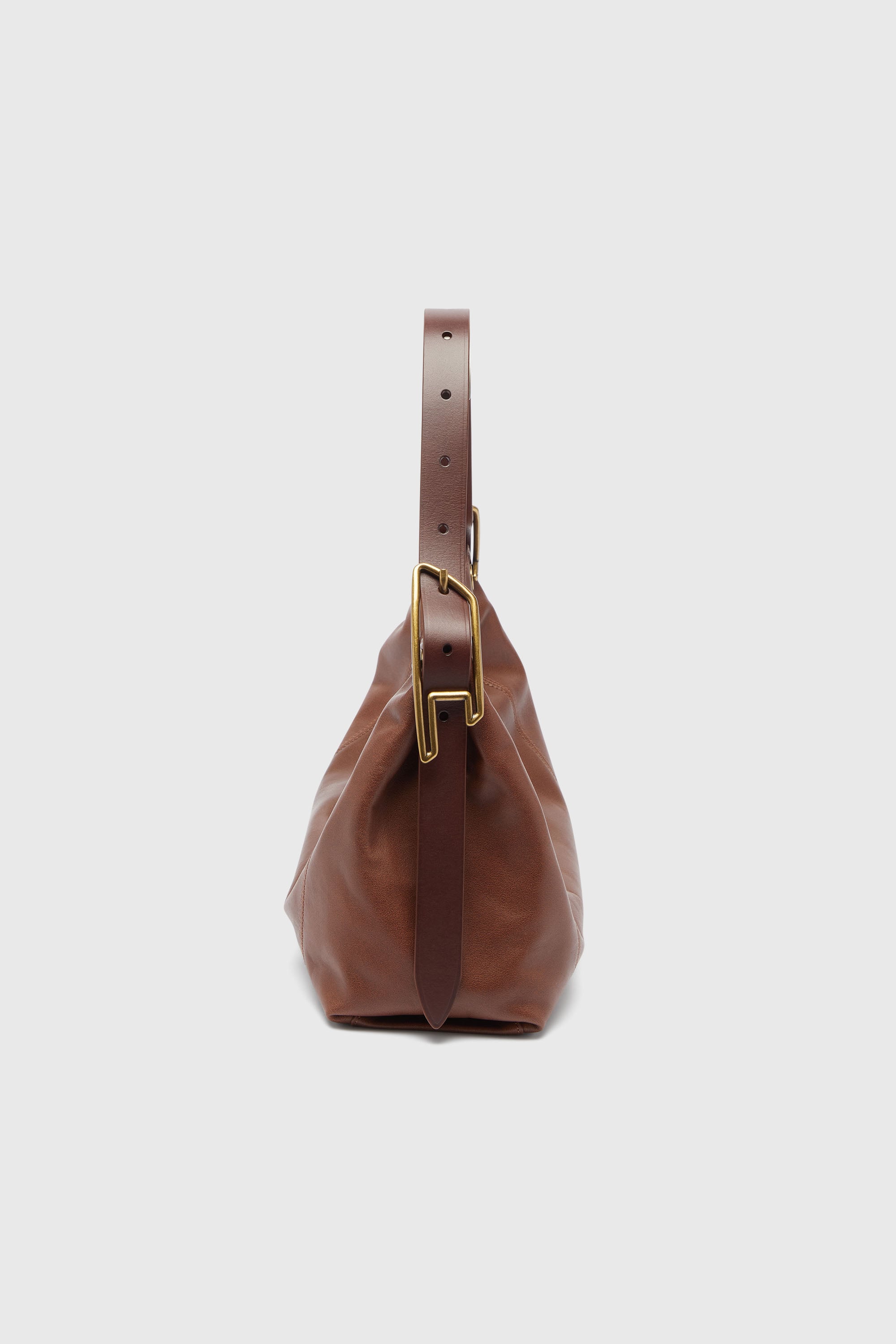 Diesel - D-LINE HOBO S, Damen D-Line Schultertasche aus Leder in Dunkelbraun - 3