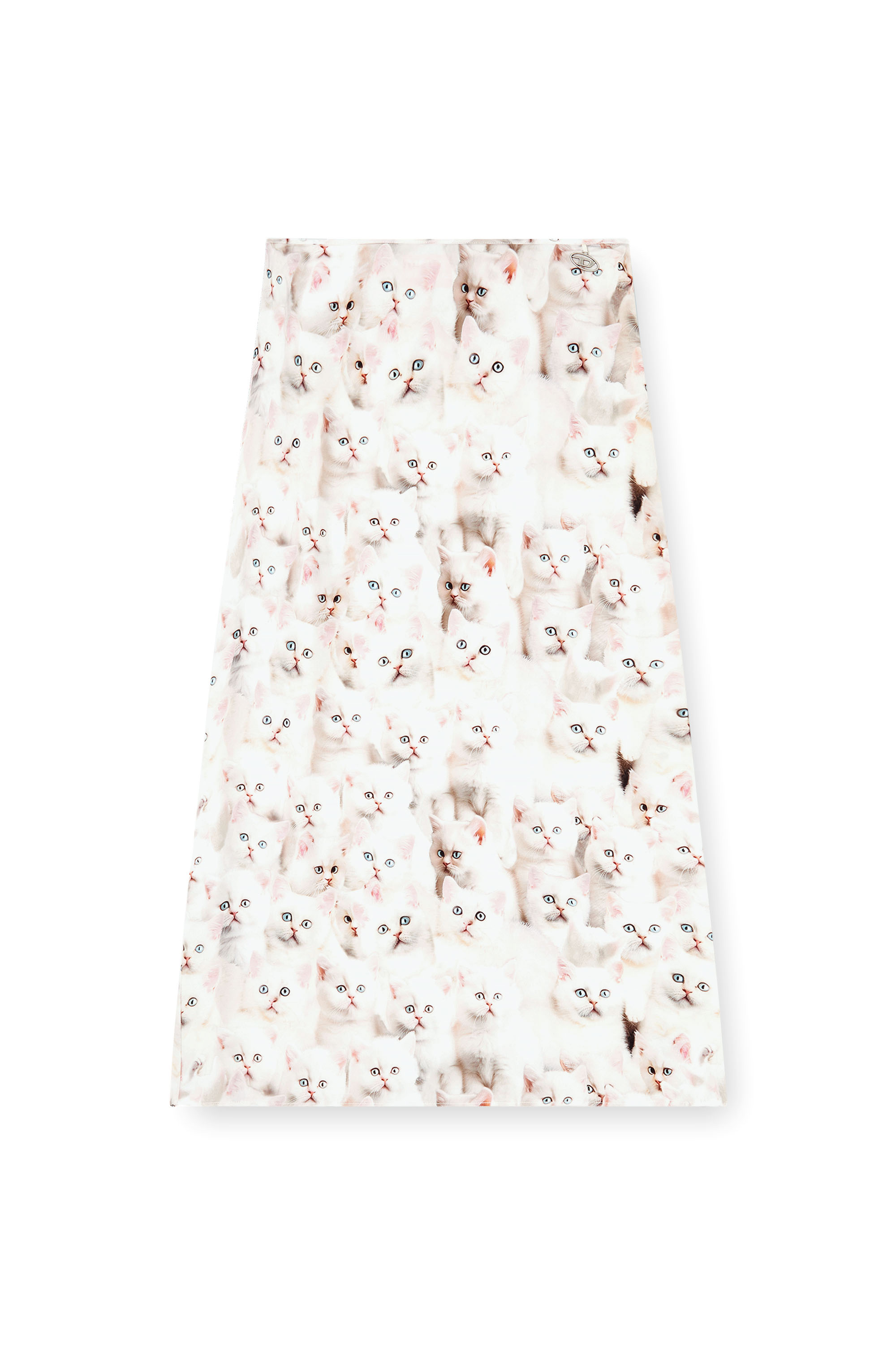 Diesel - O-RCHID-R1, Damen Midirock aus Viskose mit Allover-Print in Weiß - 3